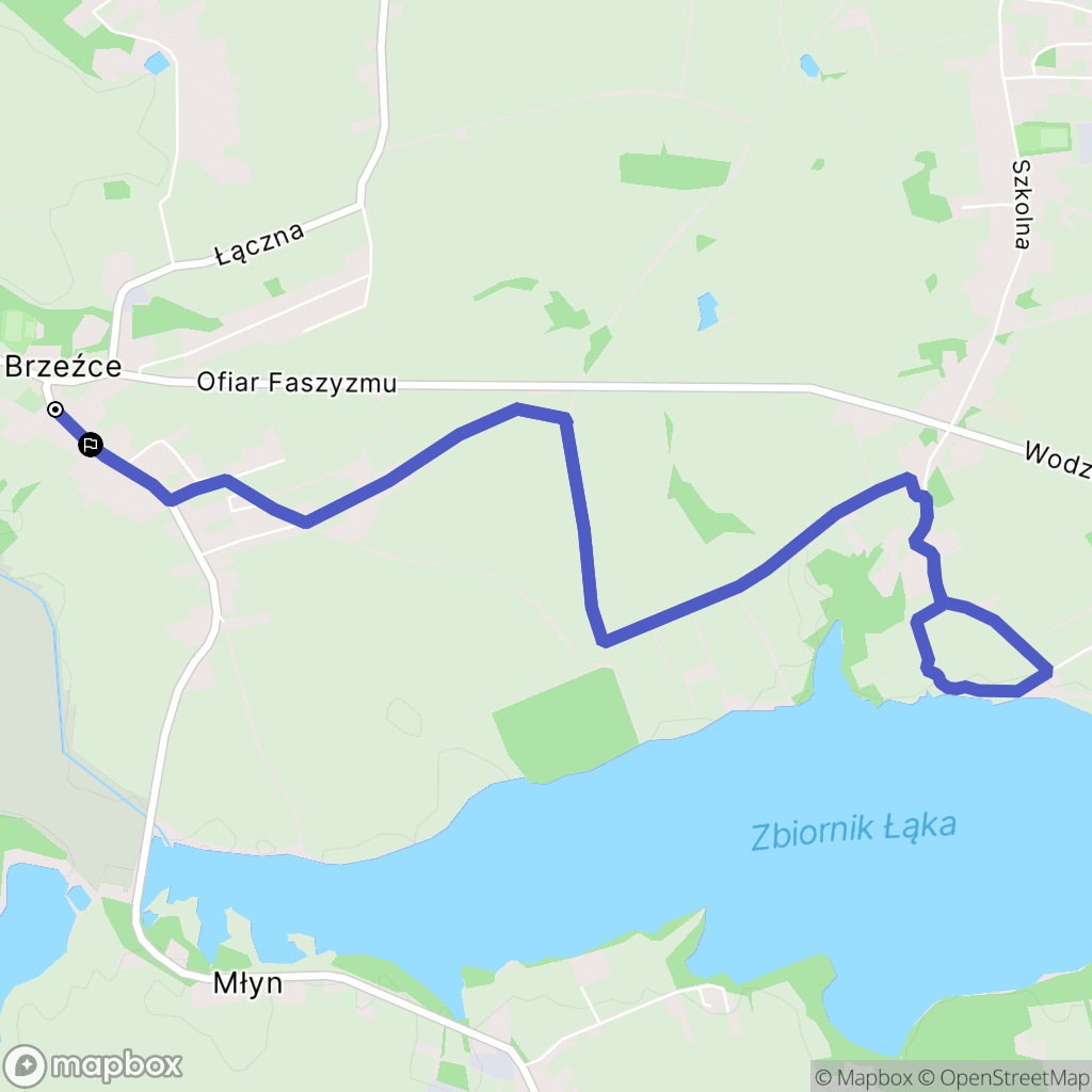 Brzeźce: mapa trasy - Poland