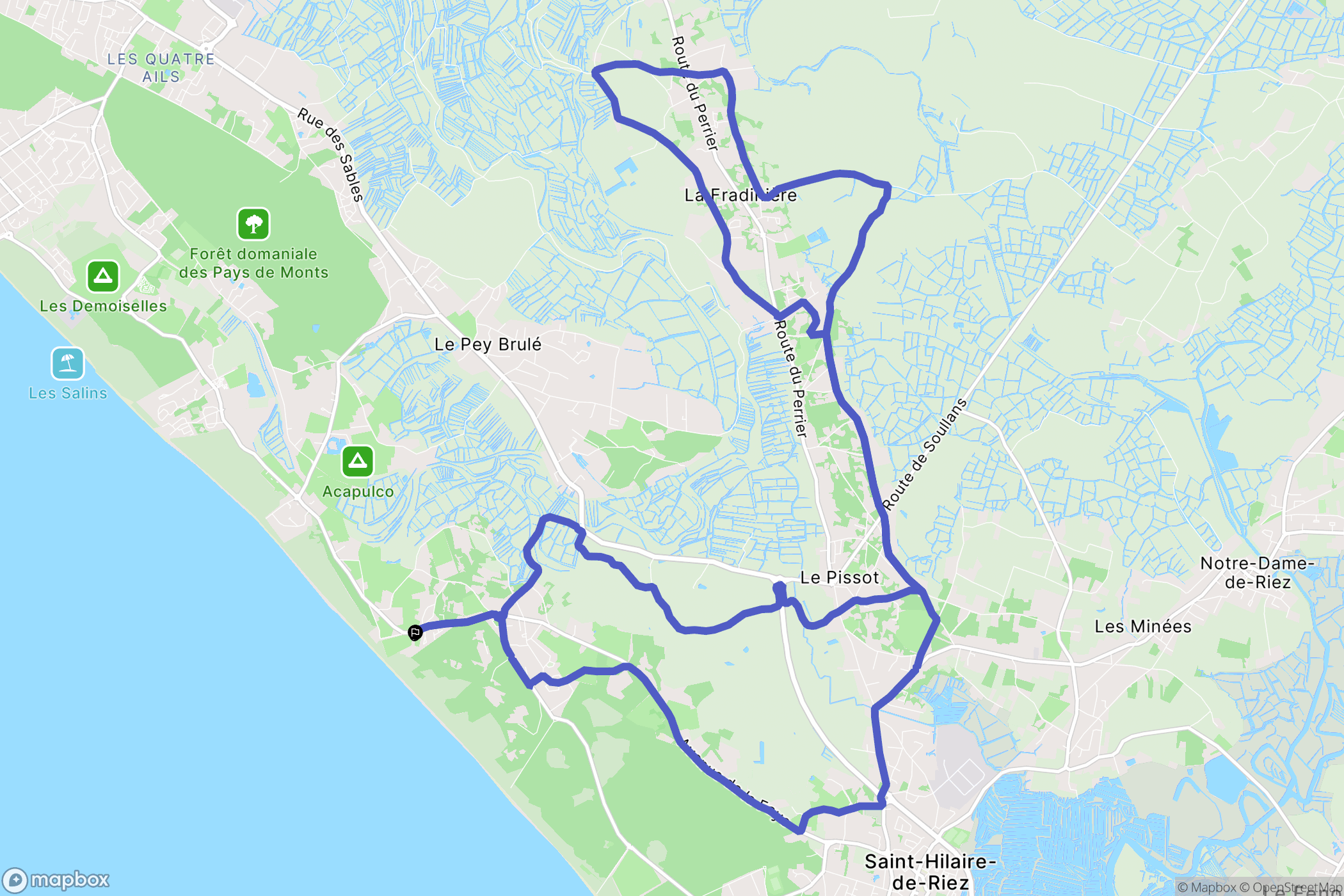 Saint-Hilaire-de-Riez : carte du parcours de randonnée - France