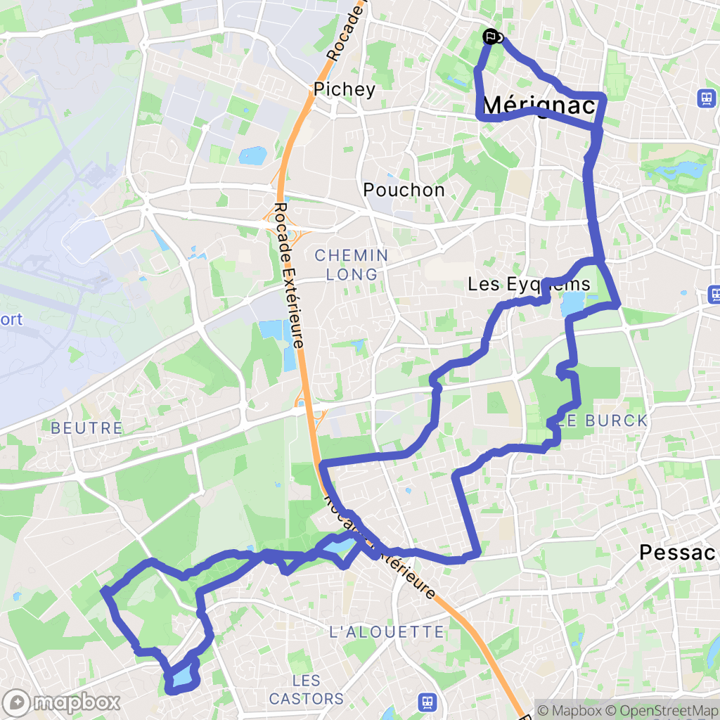 Mérignac : carte du parcours de randonnée - France