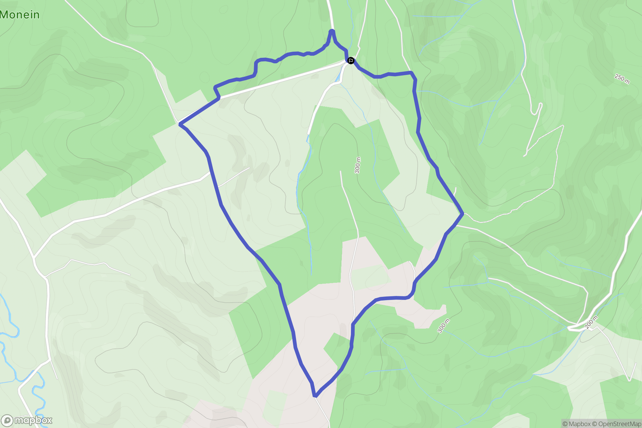 Monein : carte du parcours de randonnée - France