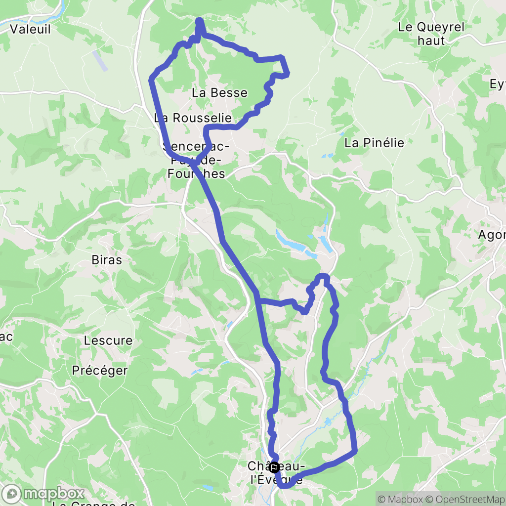 Château-l'Évêque : carte du parcours de randonnée - France