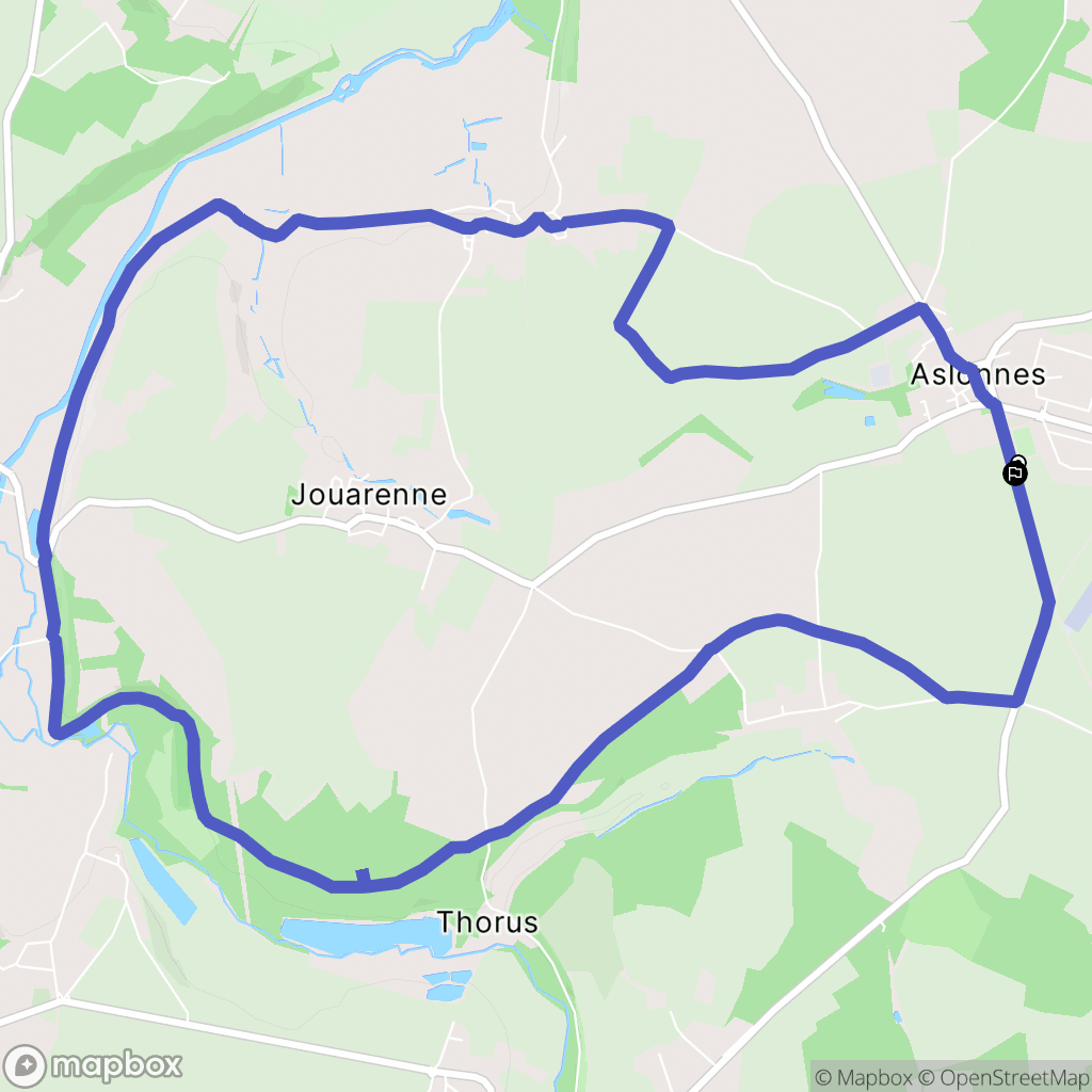 Aslonnes : carte du parcours de randonnée - France