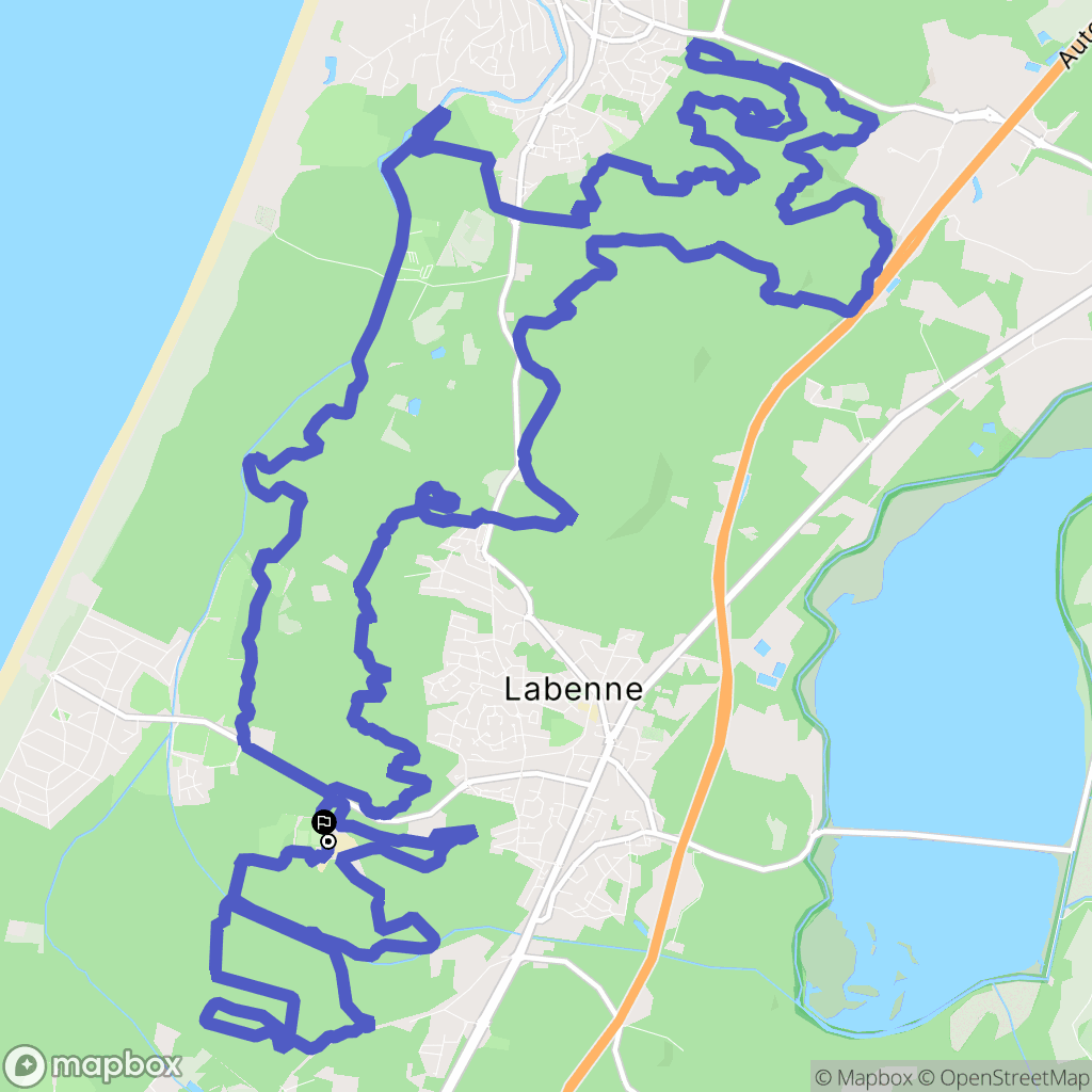 Labenne : carte du parcours de randonnée - France