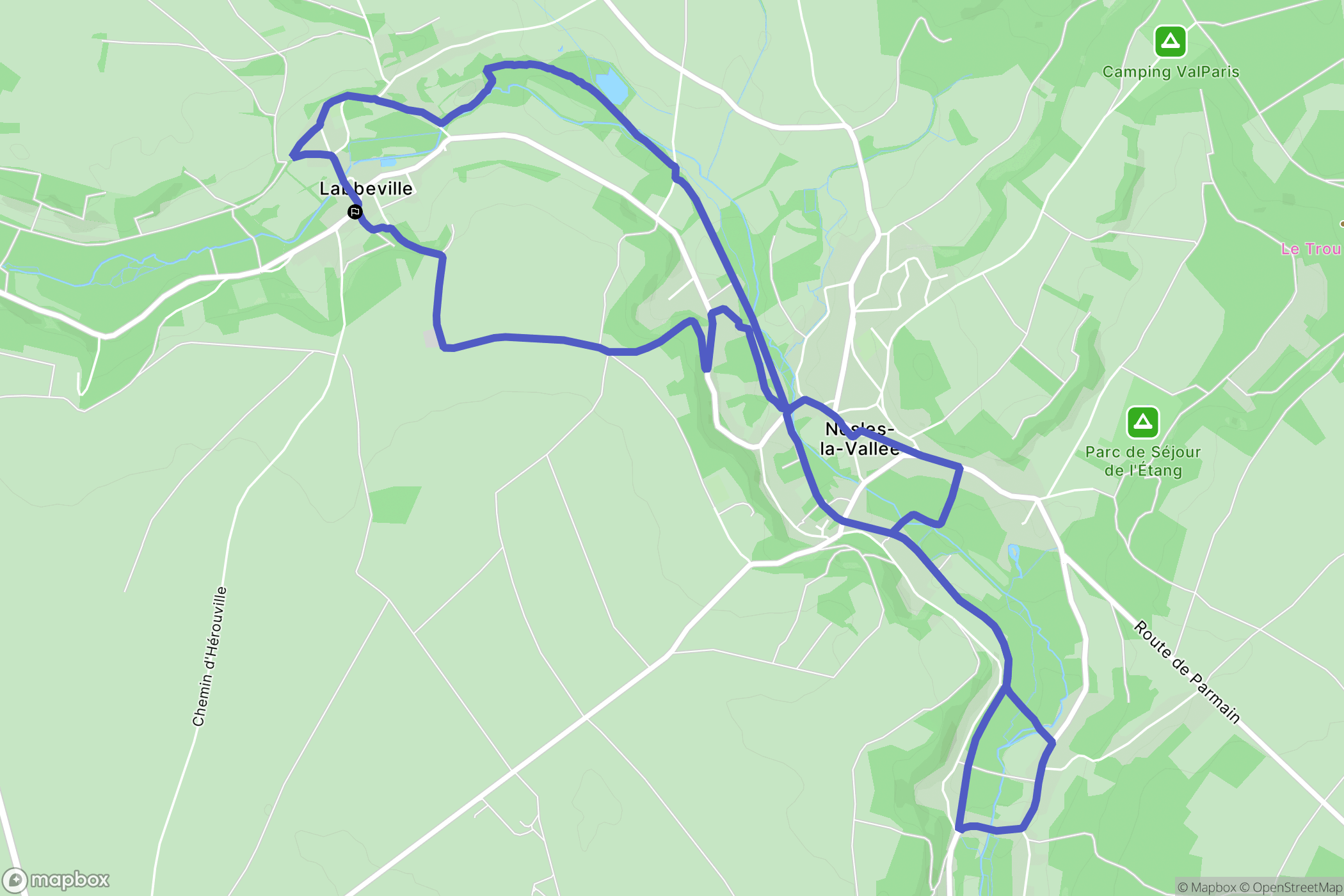 Labbeville : carte du parcours de randonnée - France