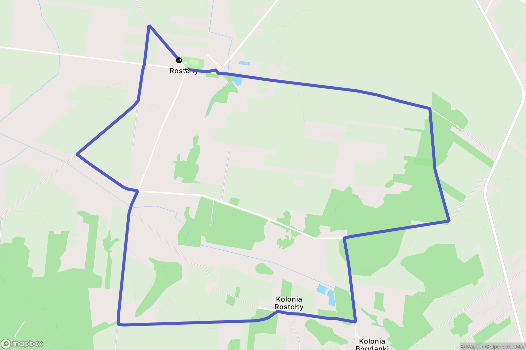 Rostołty: mapa trasy - Poland