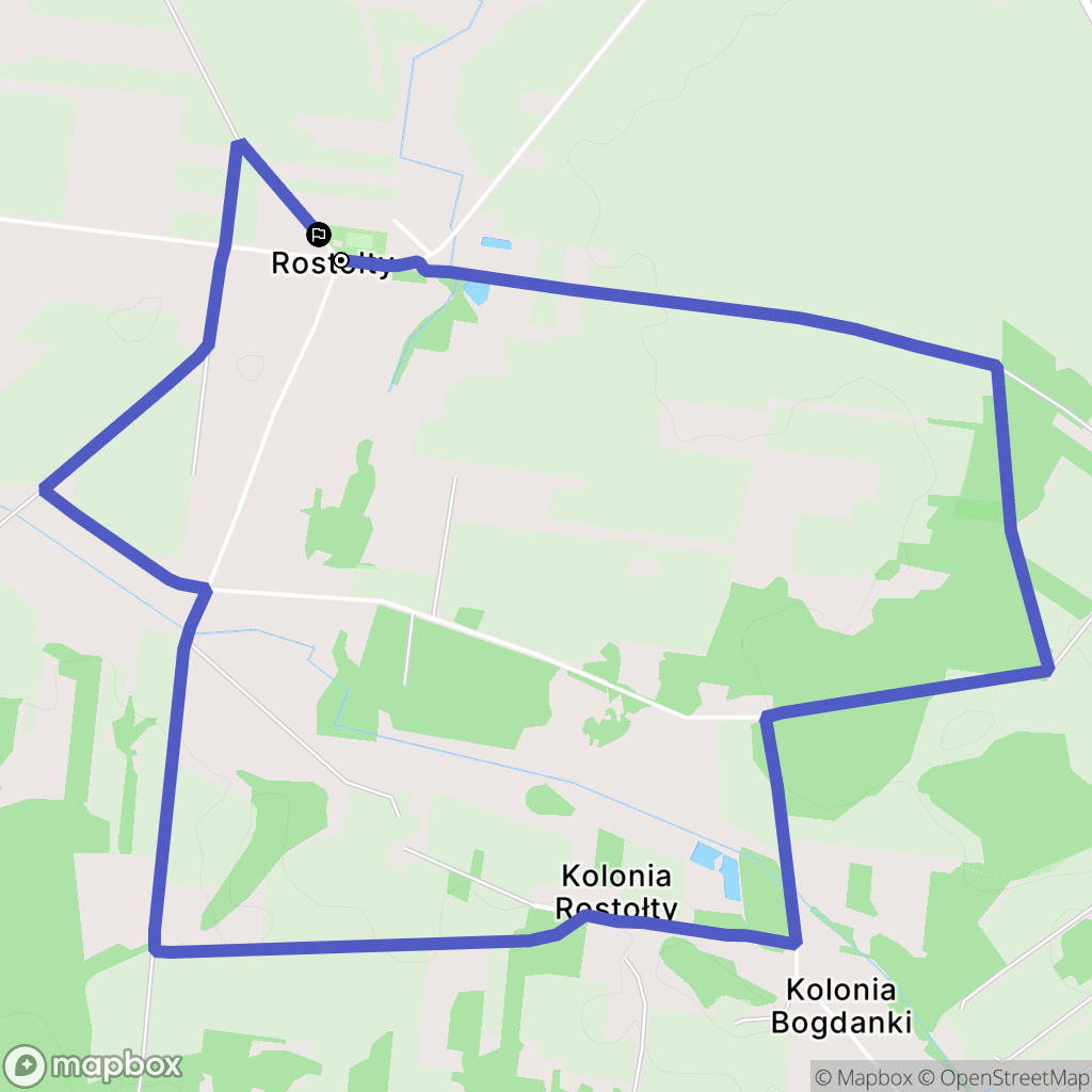 Rostołty: mapa trasy - Poland