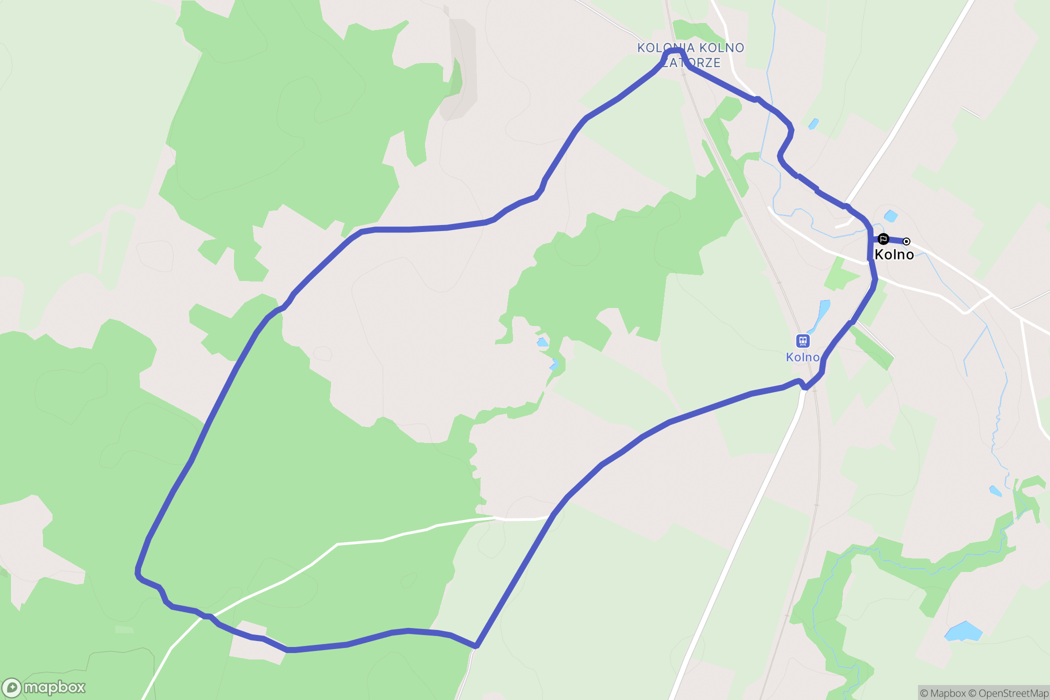 Kolno: mapa trasy - Poland