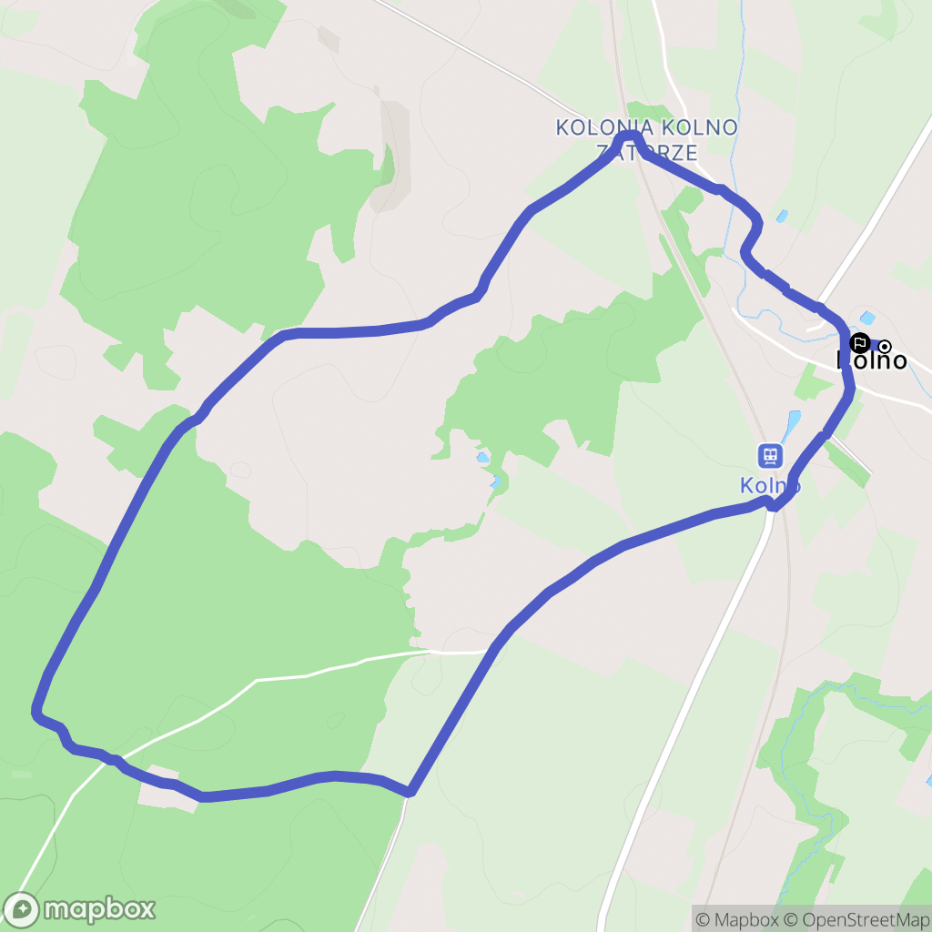 Kolno: mapa trasy - Poland