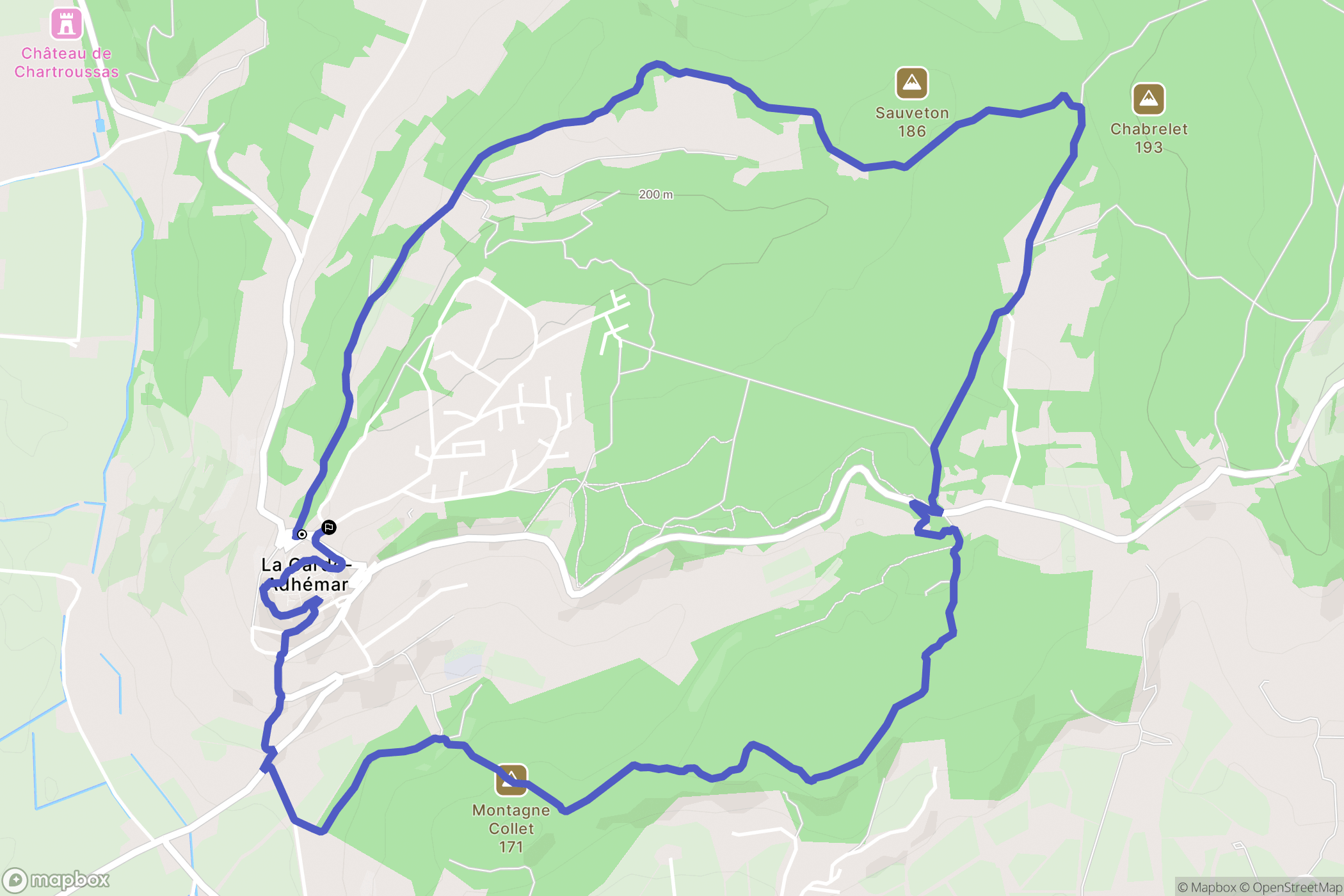 La Garde-Adhémar : carte du parcours de randonnée - France