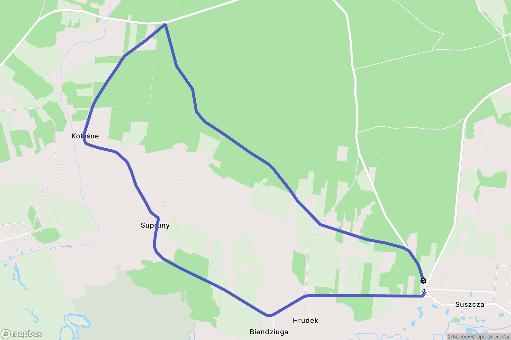 Suszcza: mapa trasy - Poland