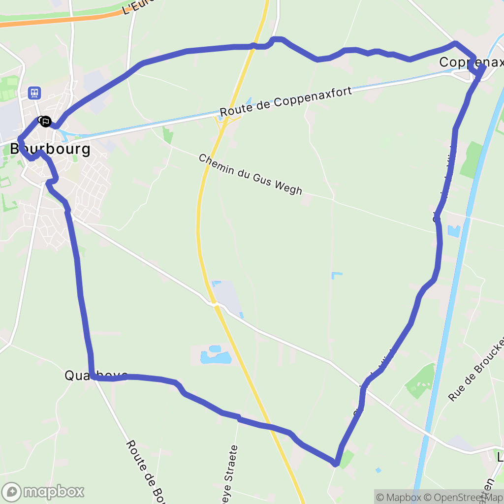 Bourbourg : carte du parcours de randonnée - France