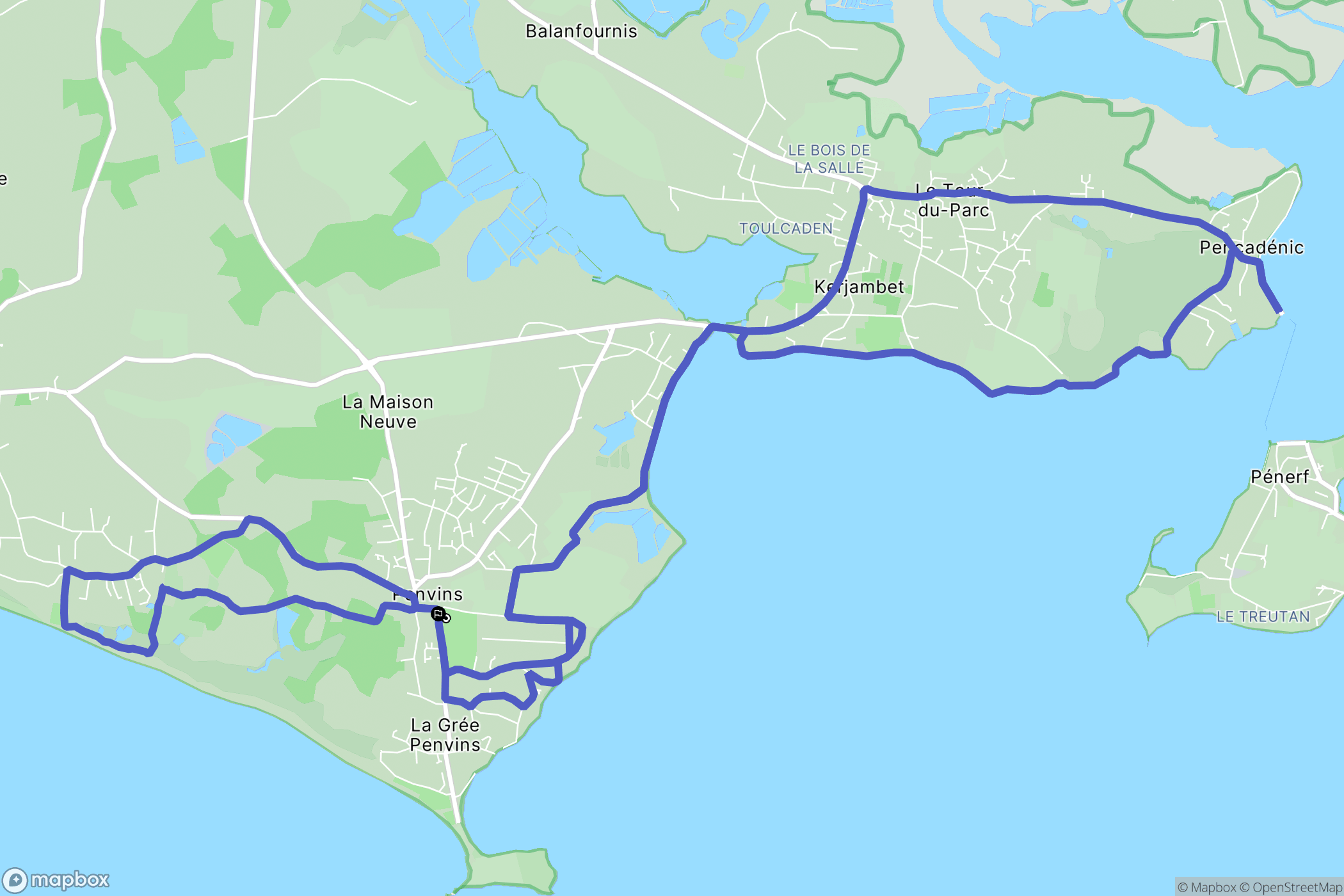 Sarzeau : carte du parcours de randonnée - France