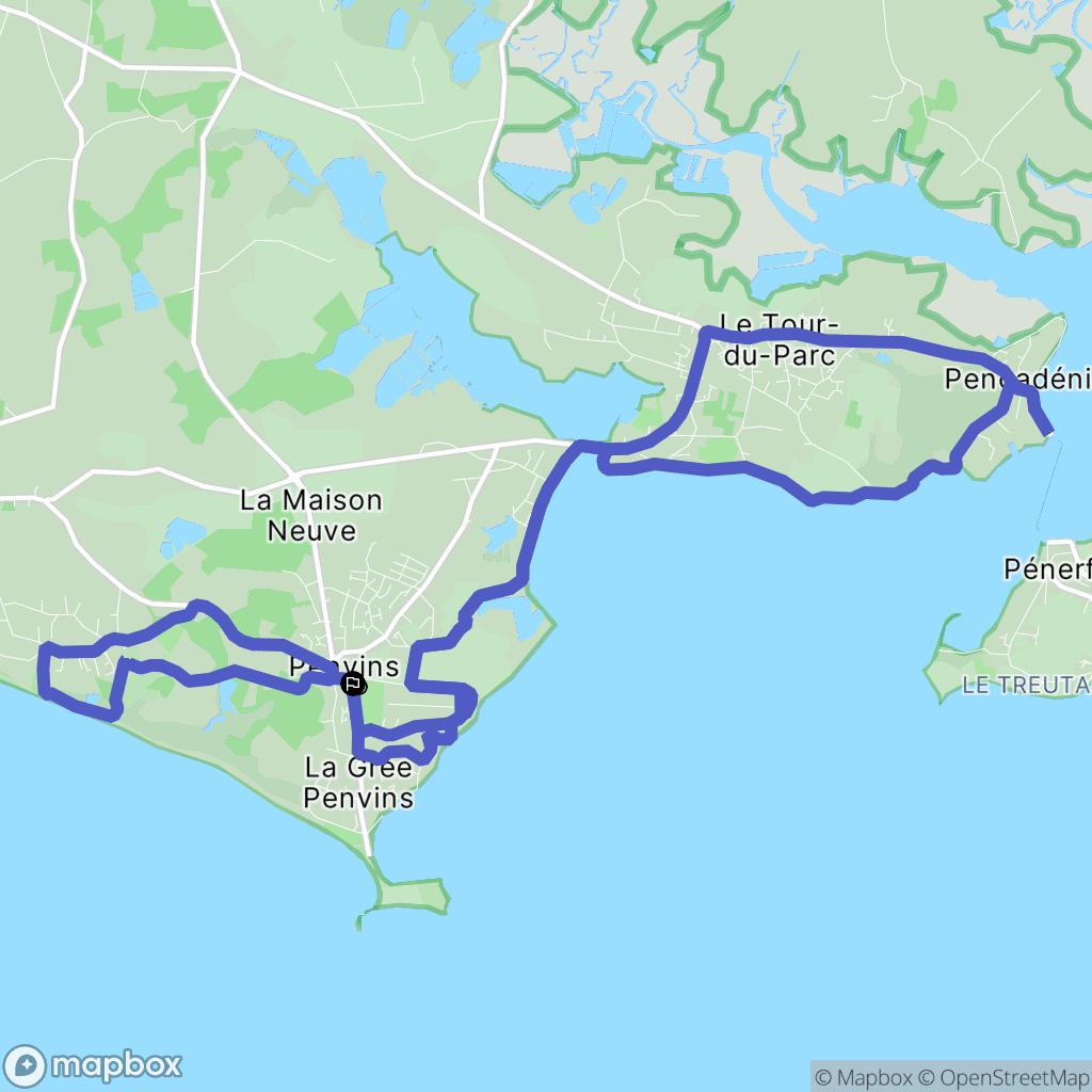 Sarzeau : carte du parcours de randonnée - France