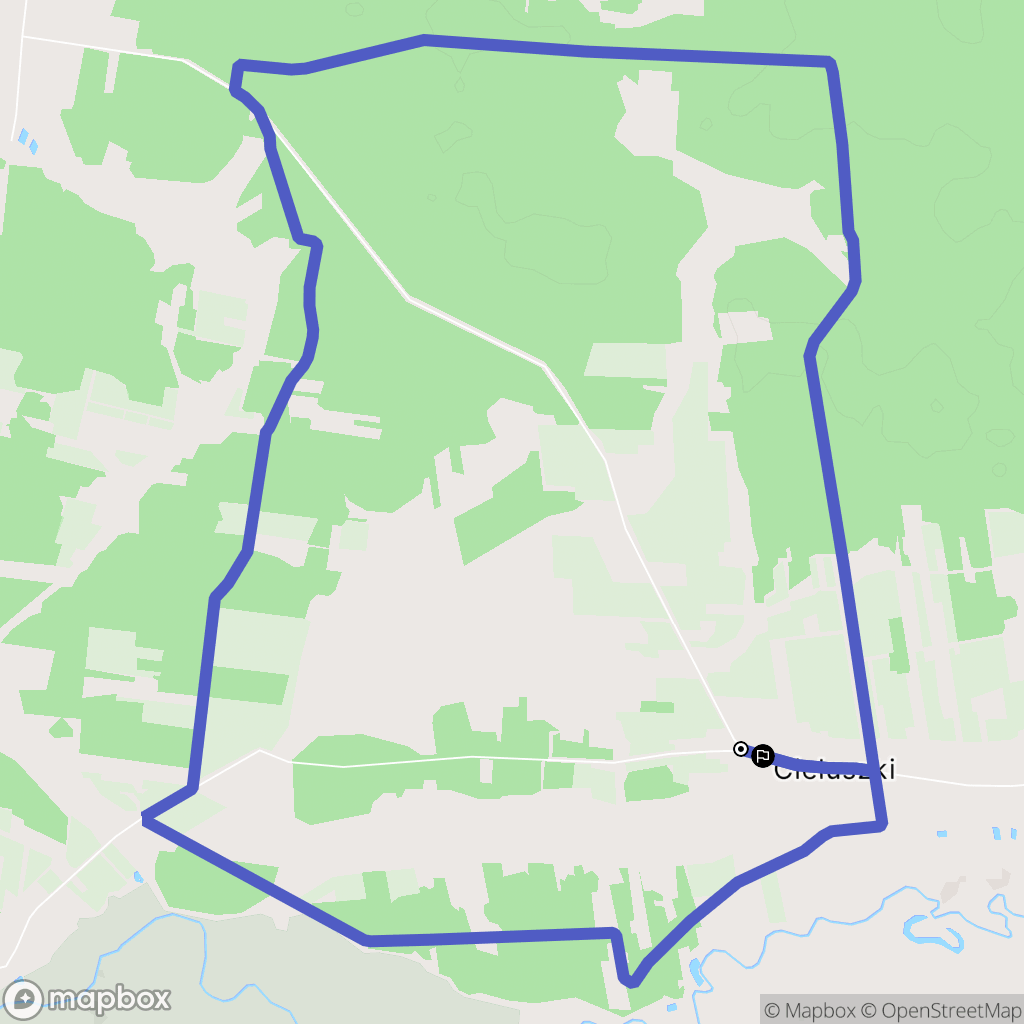 Ciełuszki: mapa trasy - Poland