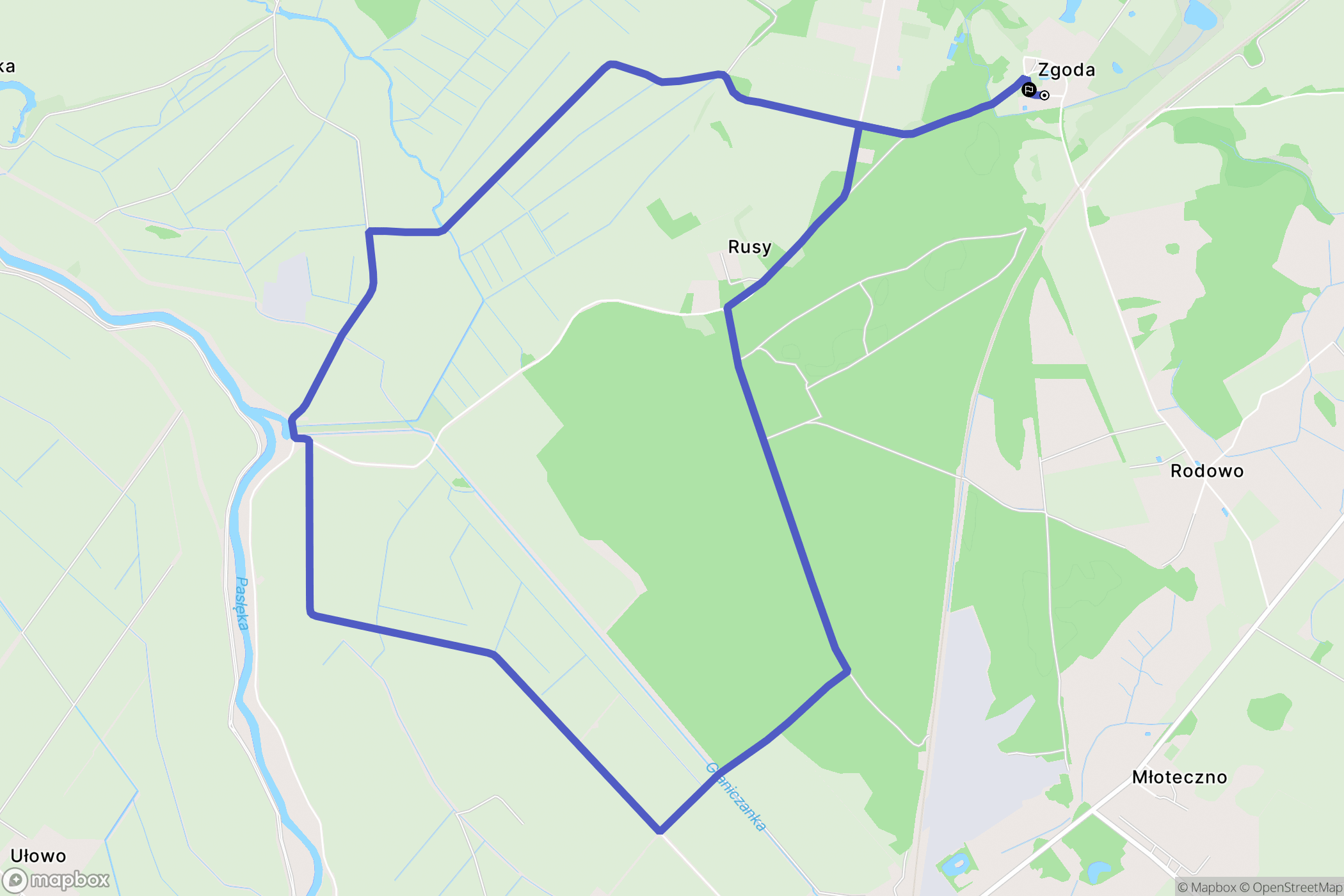 Zgoda: mapa trasy - Poland