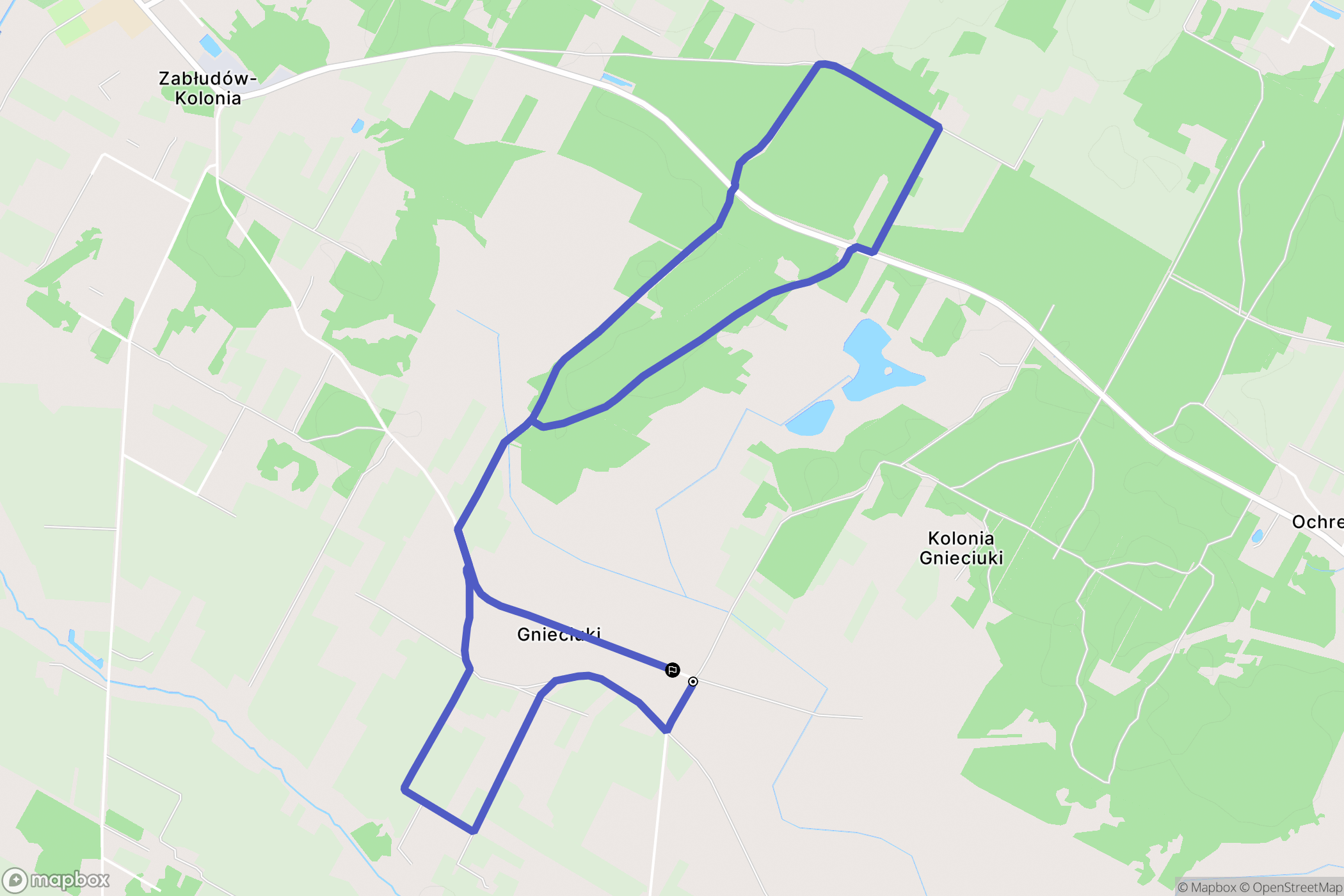 Gnieciuki: mapa trasy - Poland