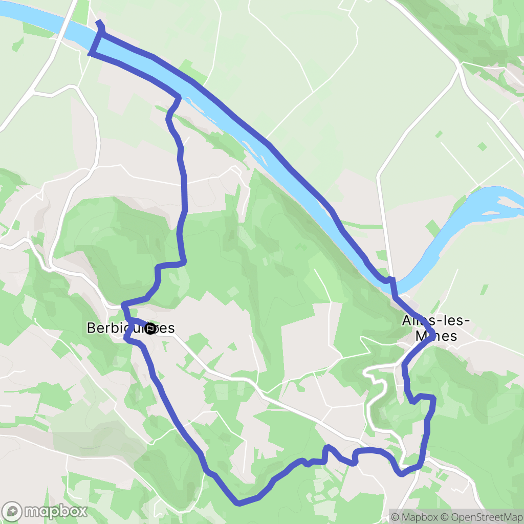 Berbiguières : carte du parcours de randonnée - France