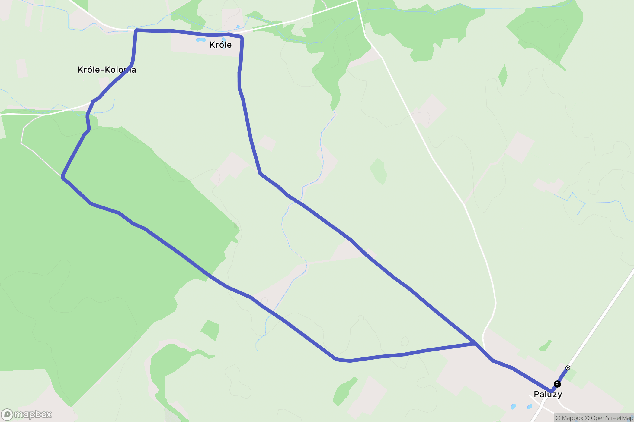 Paluzy: mapa trasy - Poland