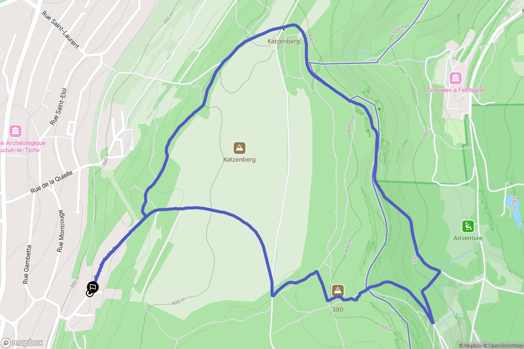 Audun-le-Tiche : carte du parcours de randonnée - France