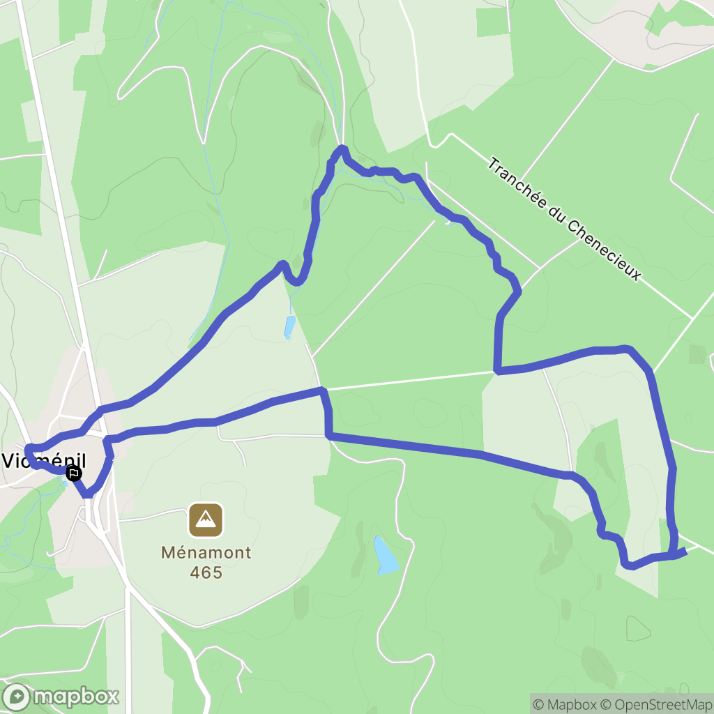 Vioménil : carte du parcours de randonnée - France