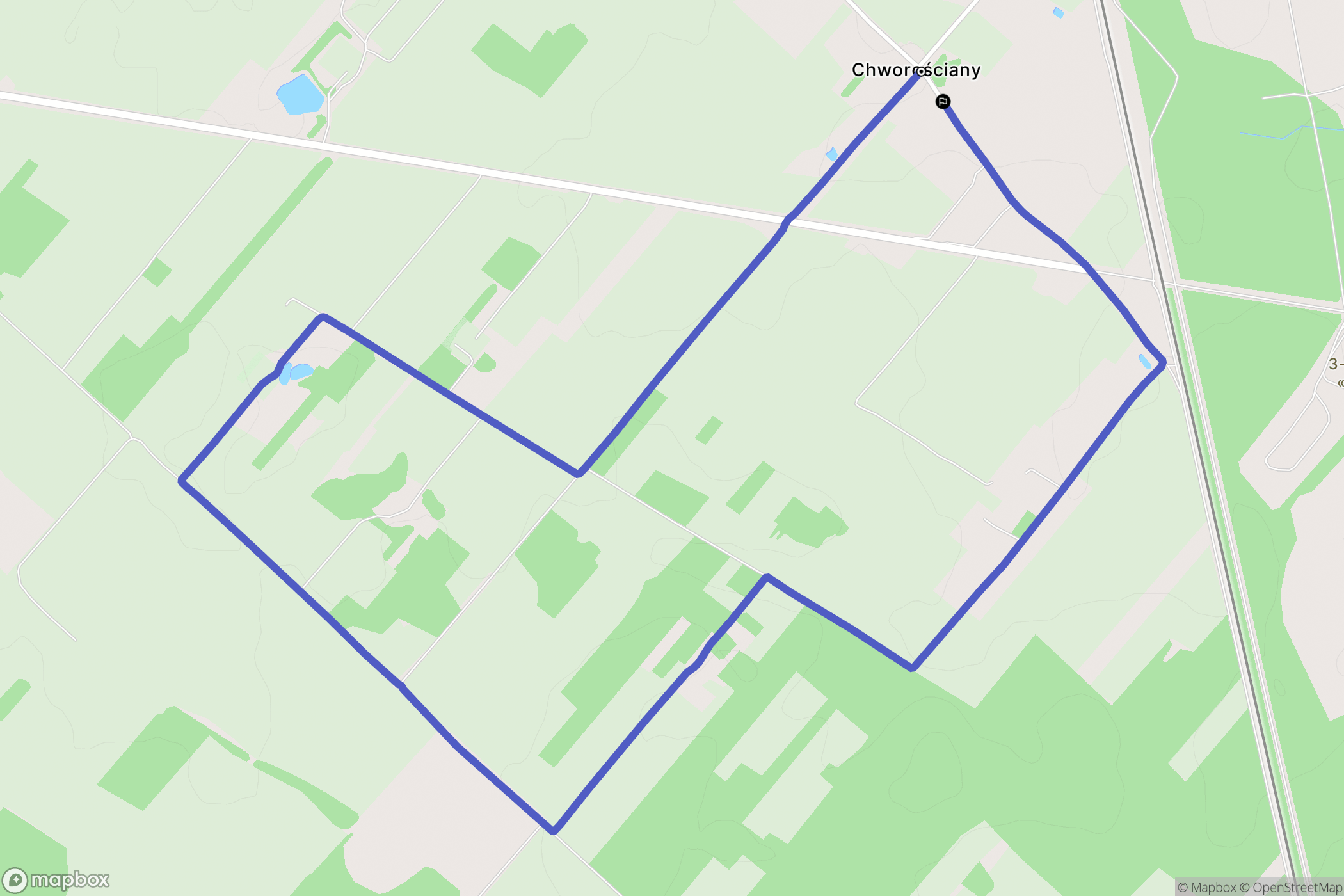 Chworościany: mapa trasy - Poland
