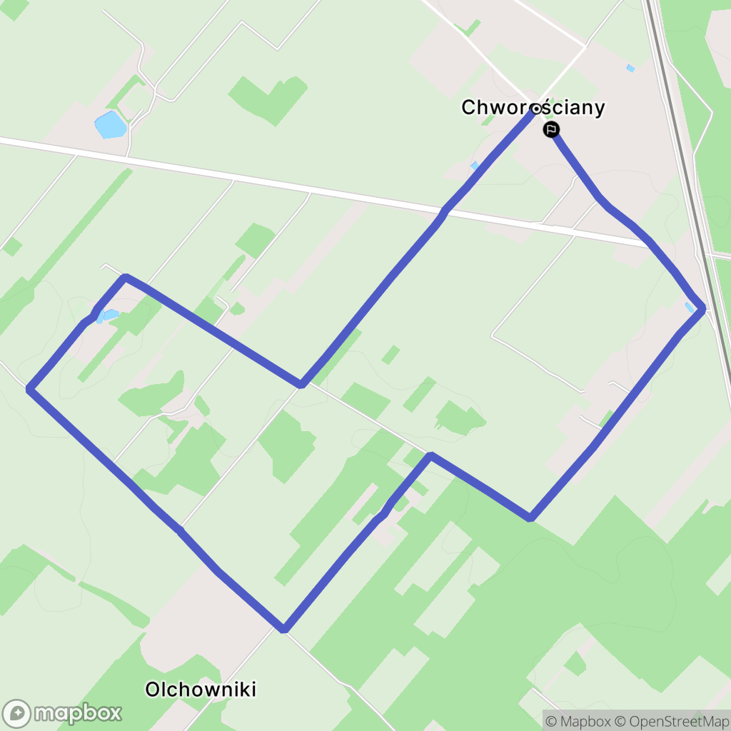 Chworościany: mapa trasy - Poland