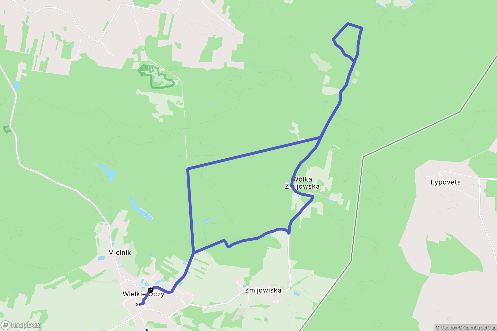 Wielkie Oczy: mapa trasy - Poland