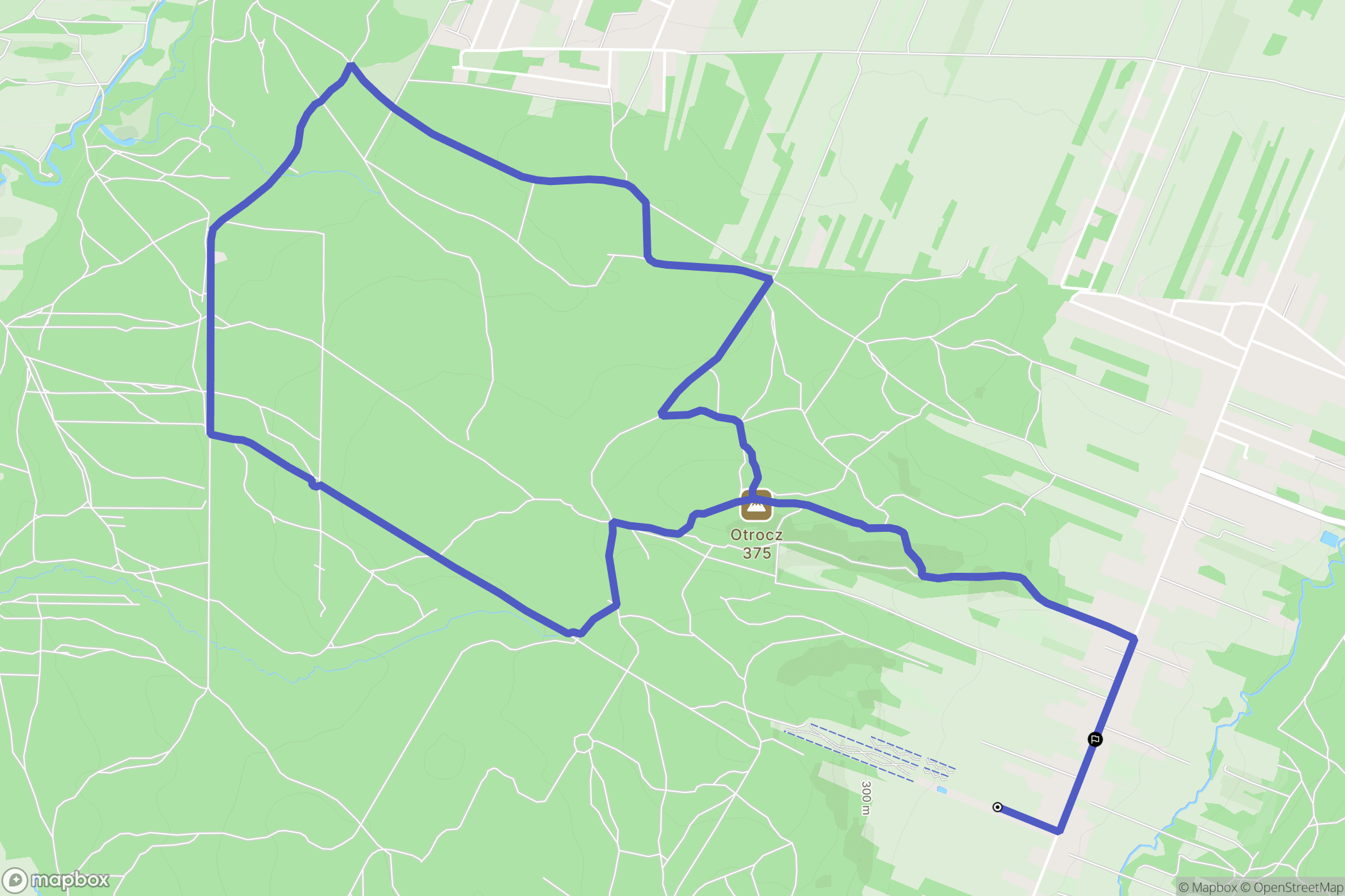 Niestachów: mapa trasy - Poland