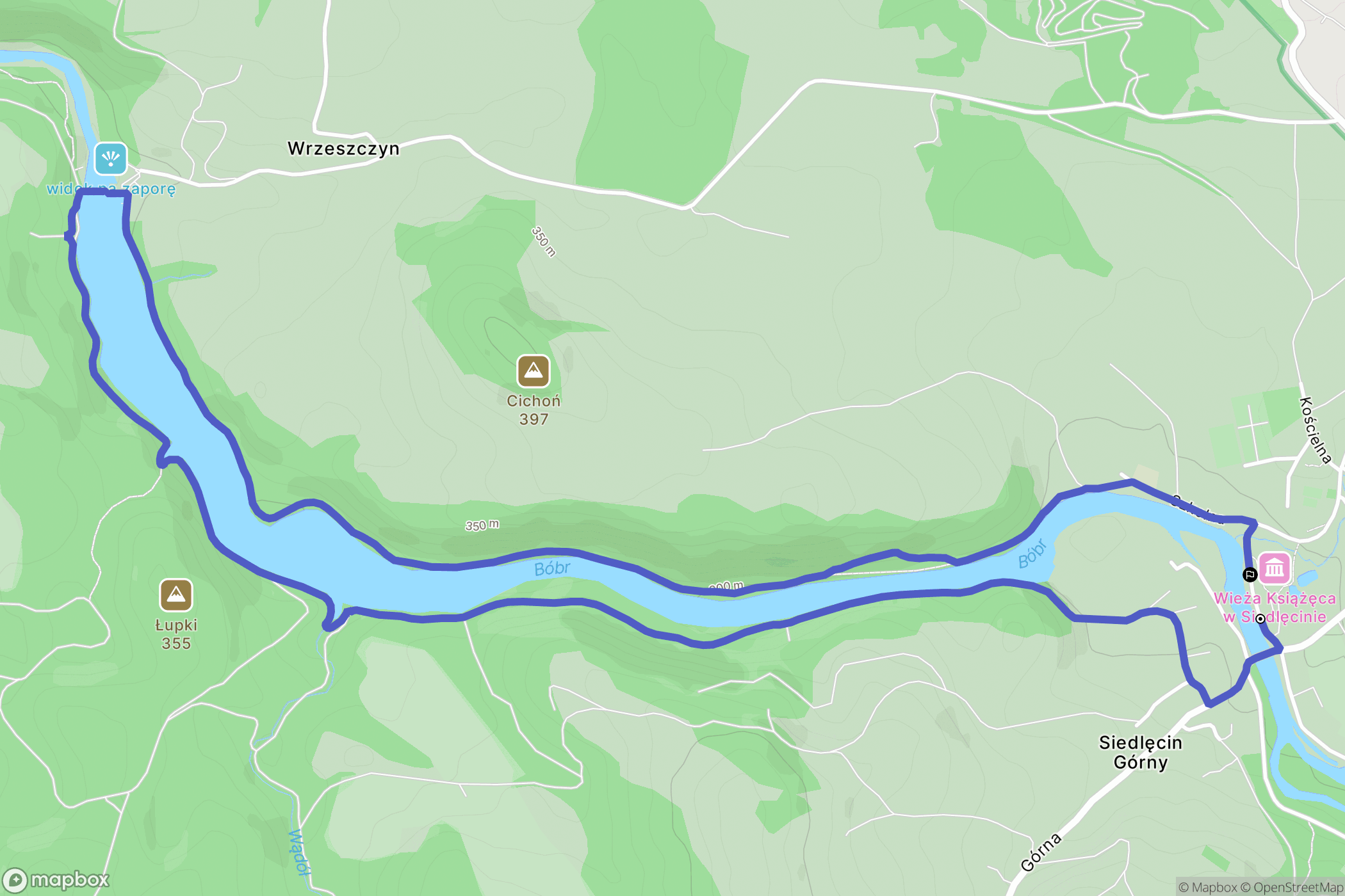 Siedlęcin: mapa trasy - Poland