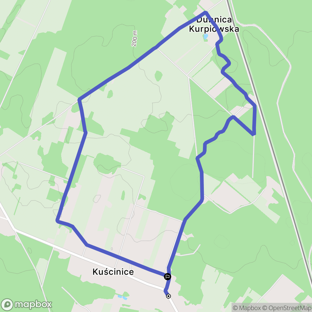 Kuścińce: mapa trasy - Poland