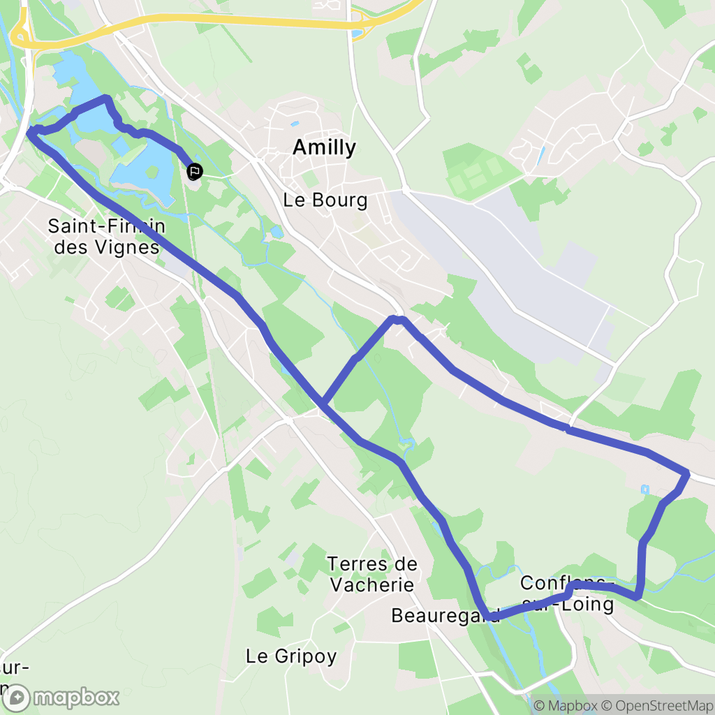 Amilly : carte du parcours de randonnée - France