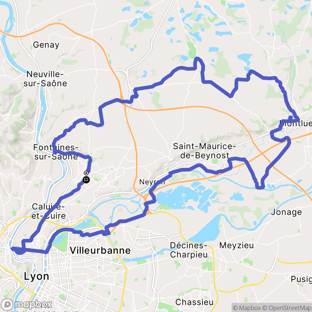 Sathonay-Camp : carte du parcours de randonnée - France