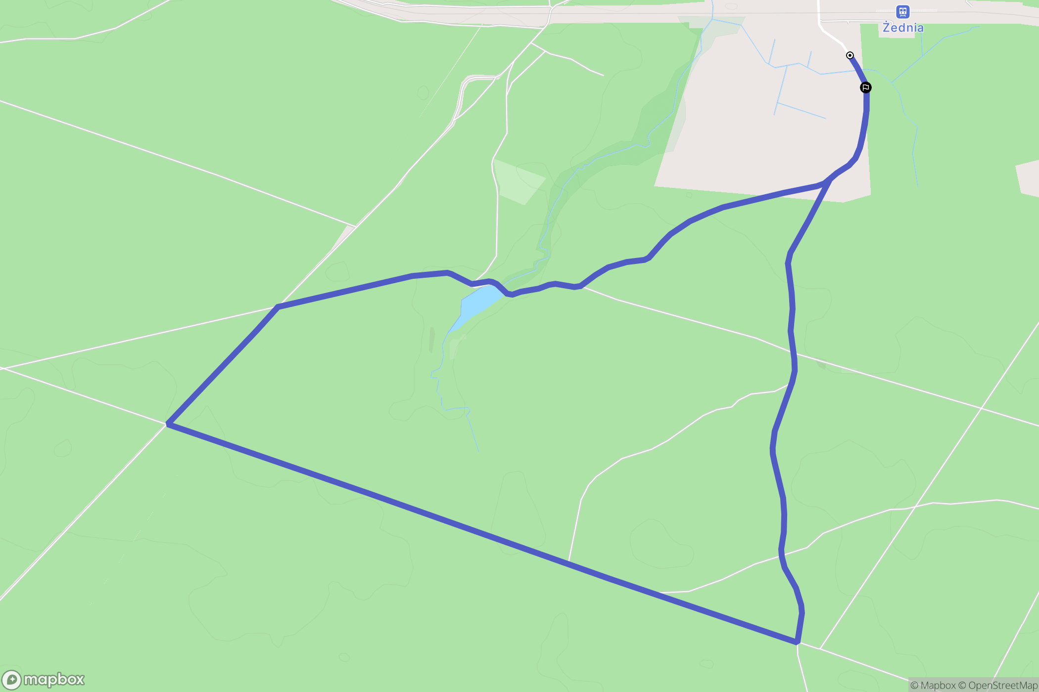 Żednia: mapa trasy - Poland