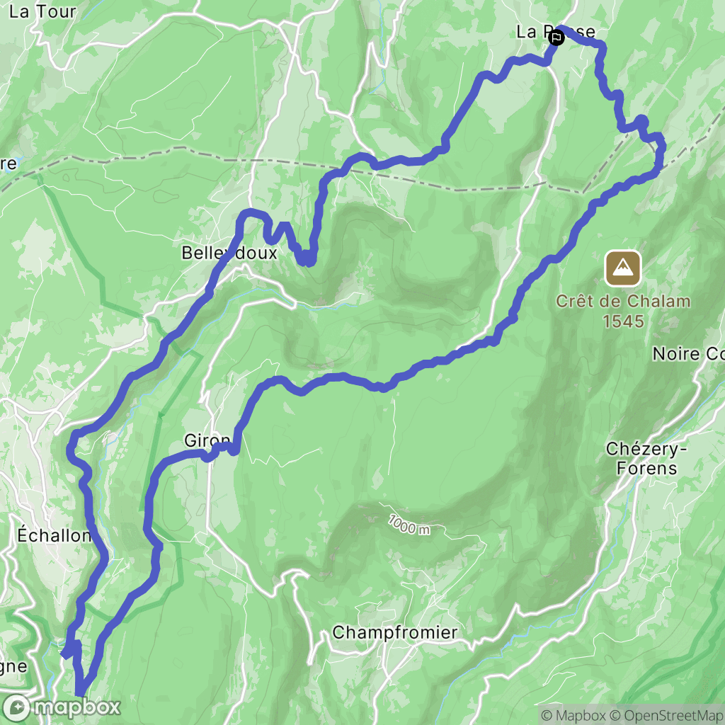 La Pesse : carte du parcours de randonnée - France