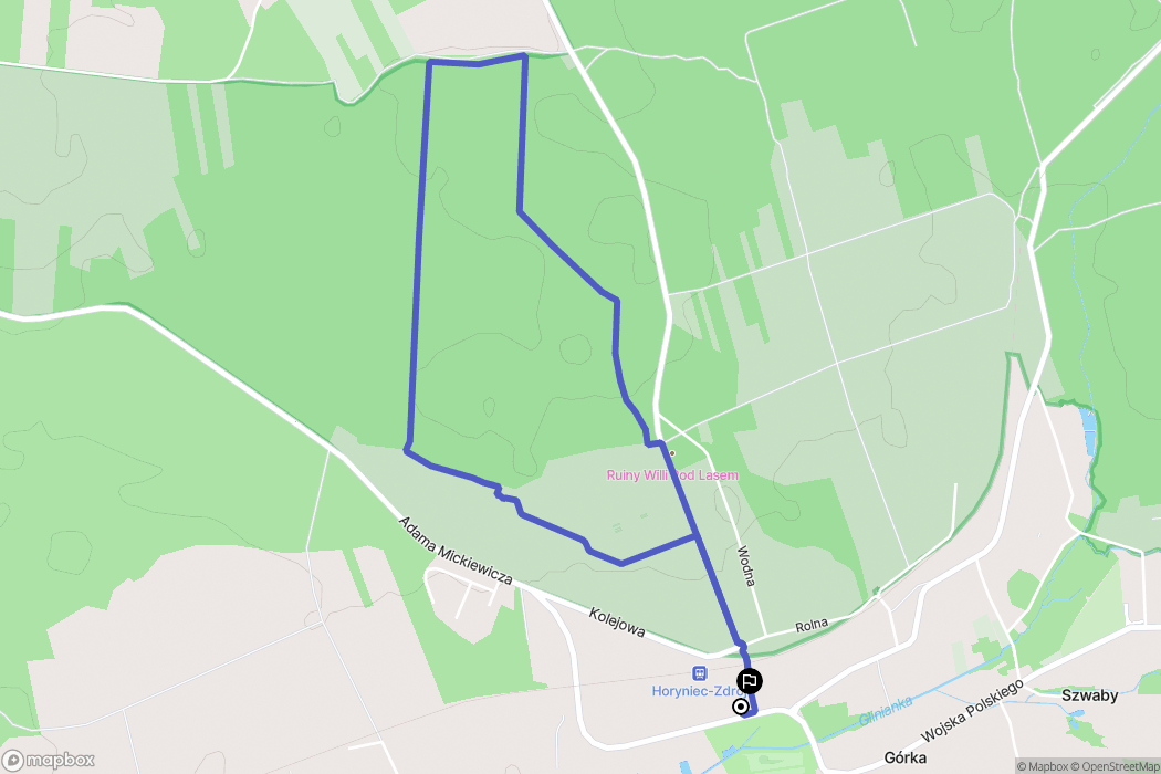 Horyniec-Zdrój: mapa trasy - Poland