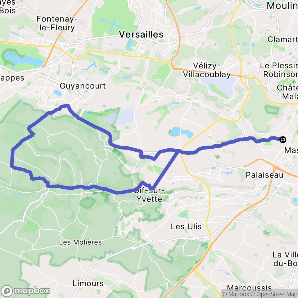 Massy : carte du parcours de randonnée - France