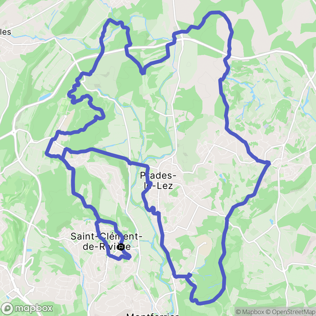 Saint-Clément-de-Rivière : carte du parcours de randonnée - France