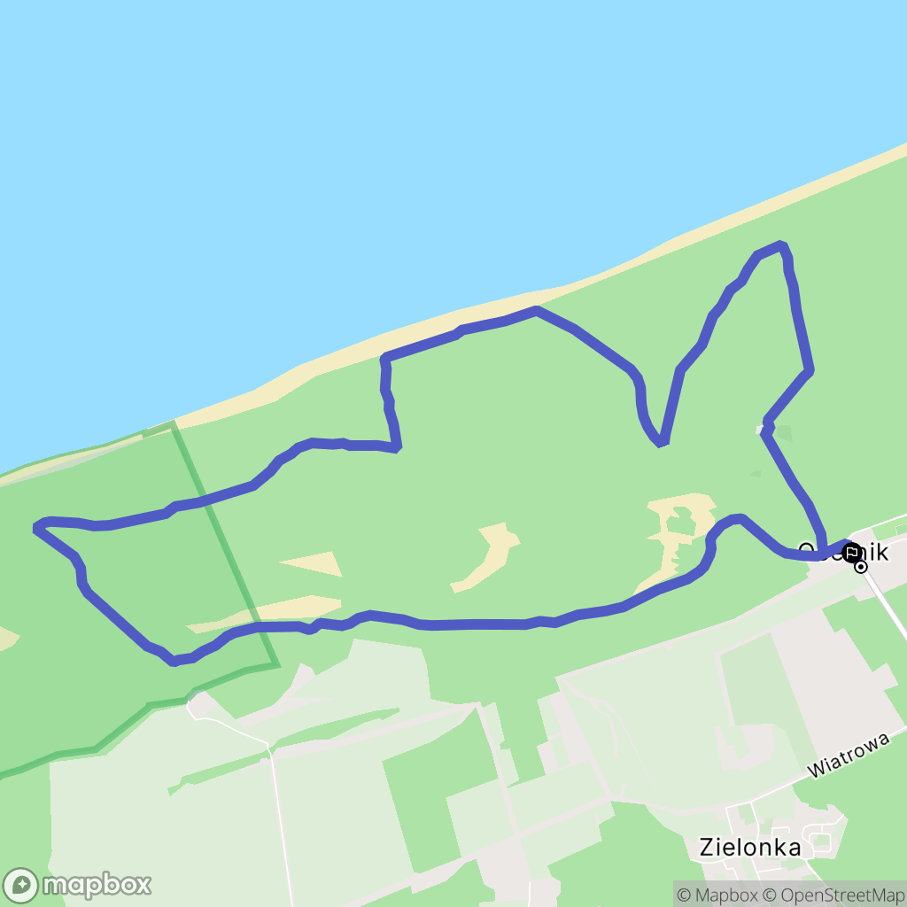 Osetnik: mapa trasy - Poland