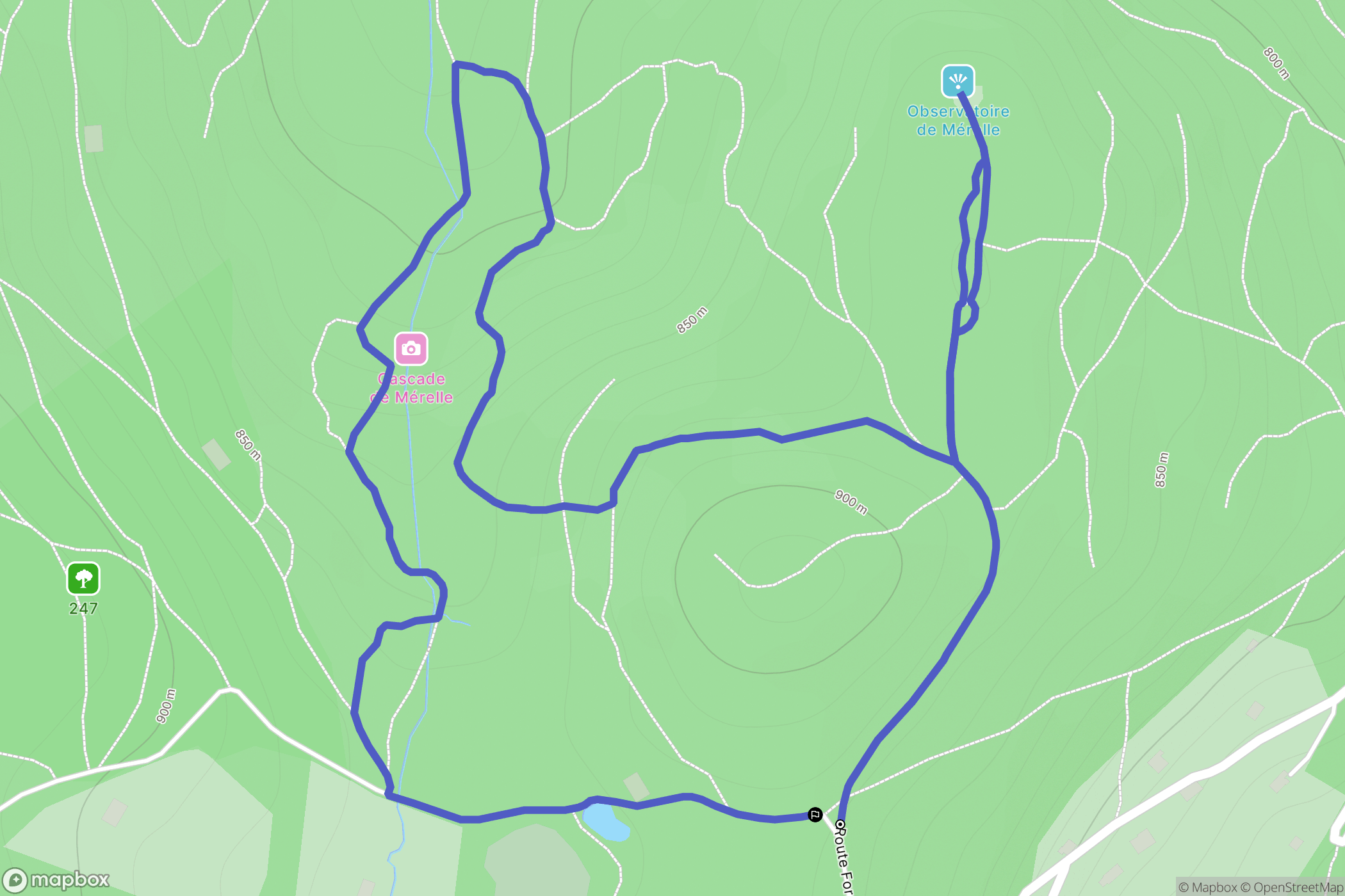 Gérardmer : carte du parcours de randonnée - France