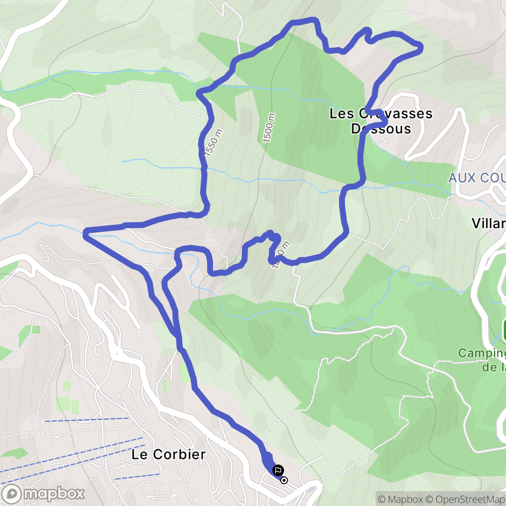 Villarembert : carte du parcours de randonnée - France