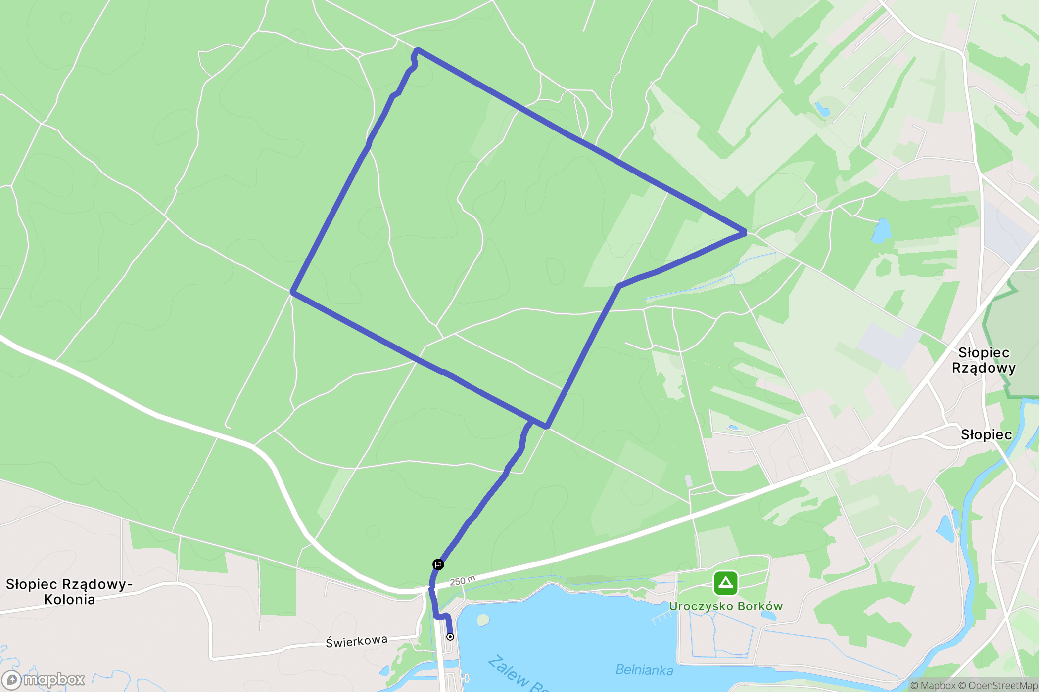 Borków: mapa trasy - Poland