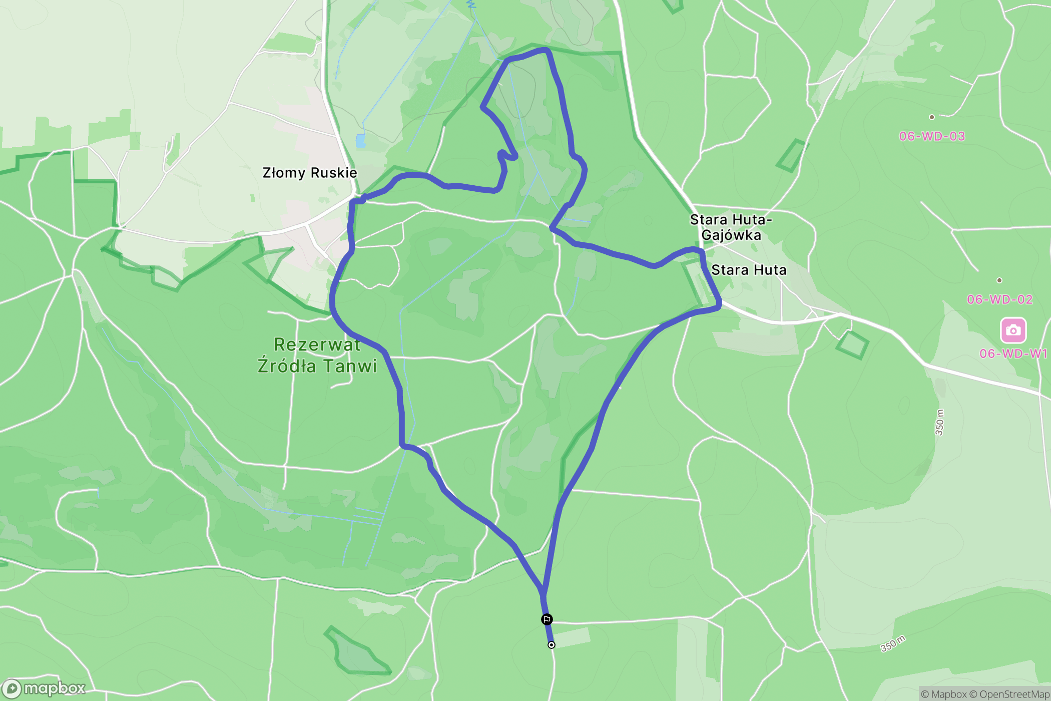 Stara Huta: mapa trasy - Poland