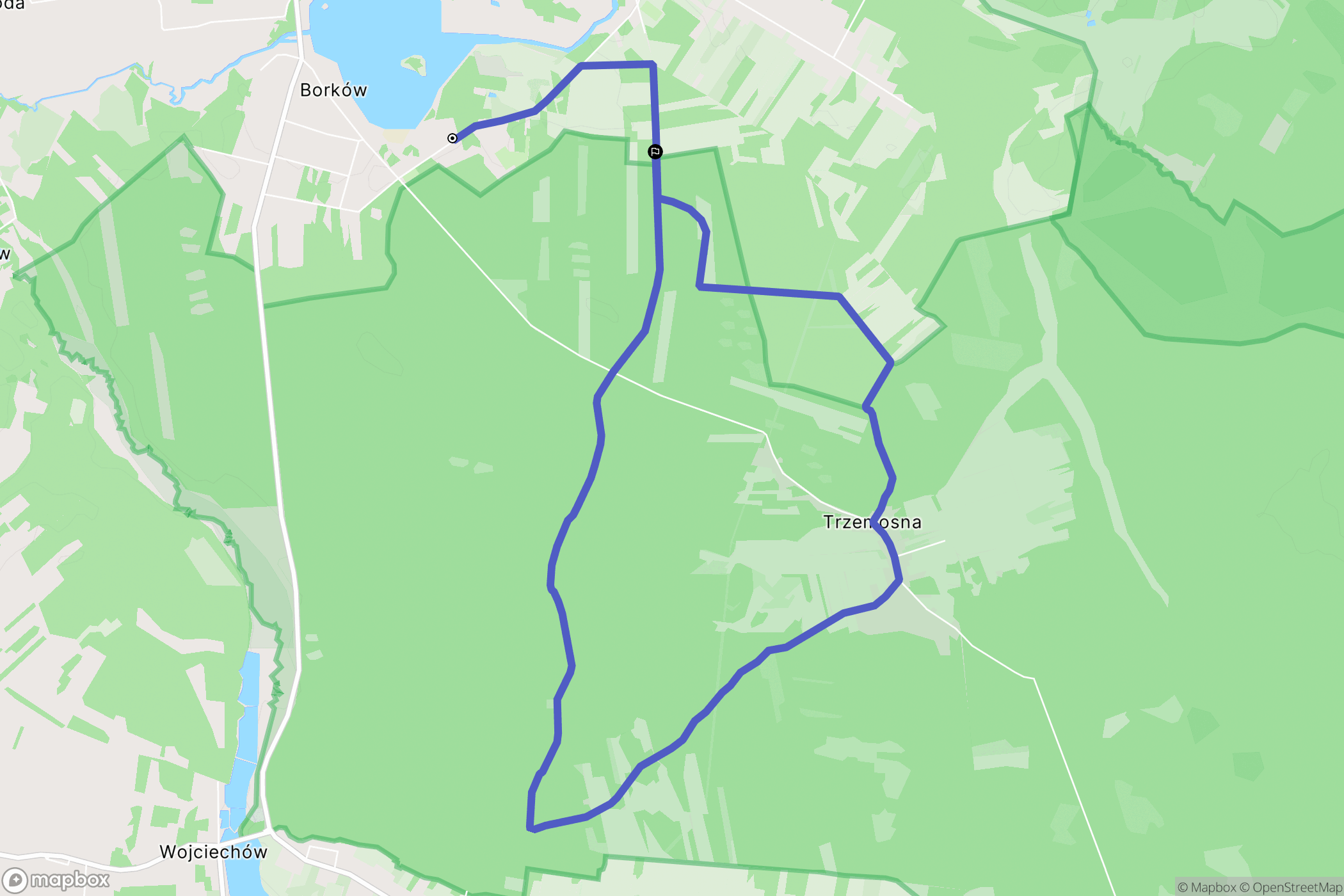 Borków: mapa trasy - Poland