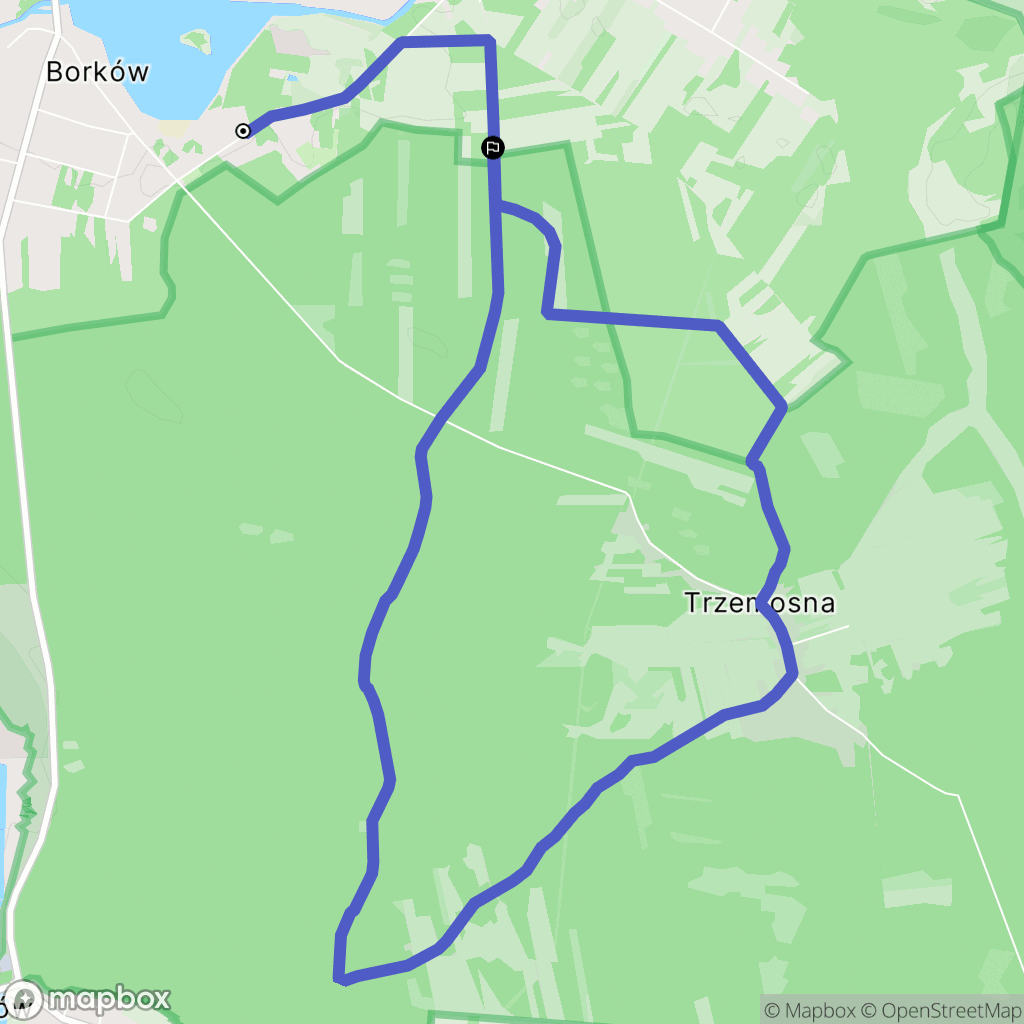 Borków: mapa trasy - Poland