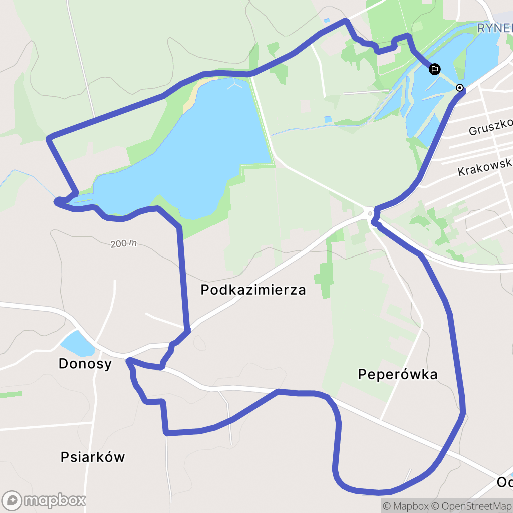 Kazimierza Wielka: mapa trasy - Poland