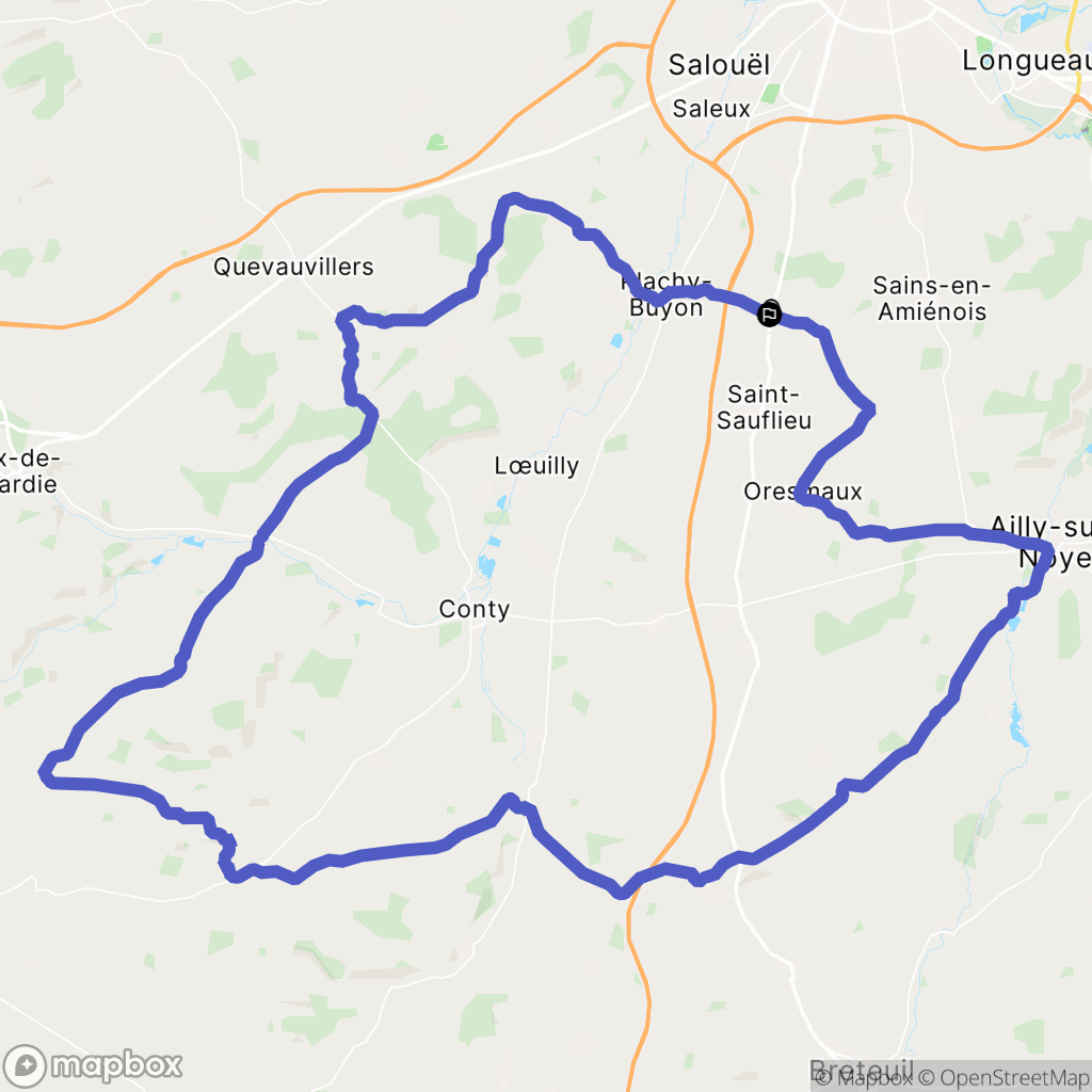 Hébécourt : carte du parcours de randonnée - France