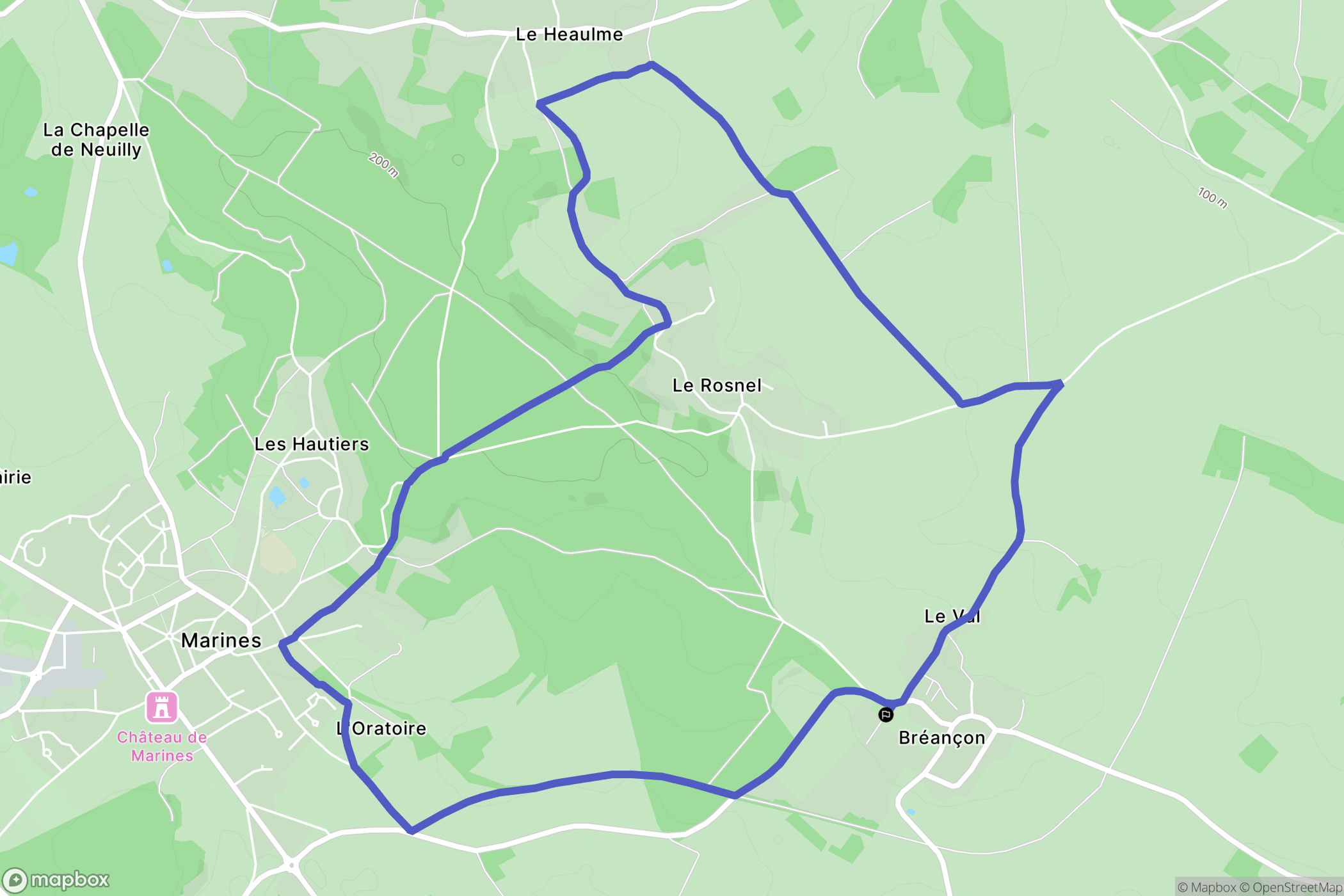 Bréançon : carte du parcours de randonnée - France