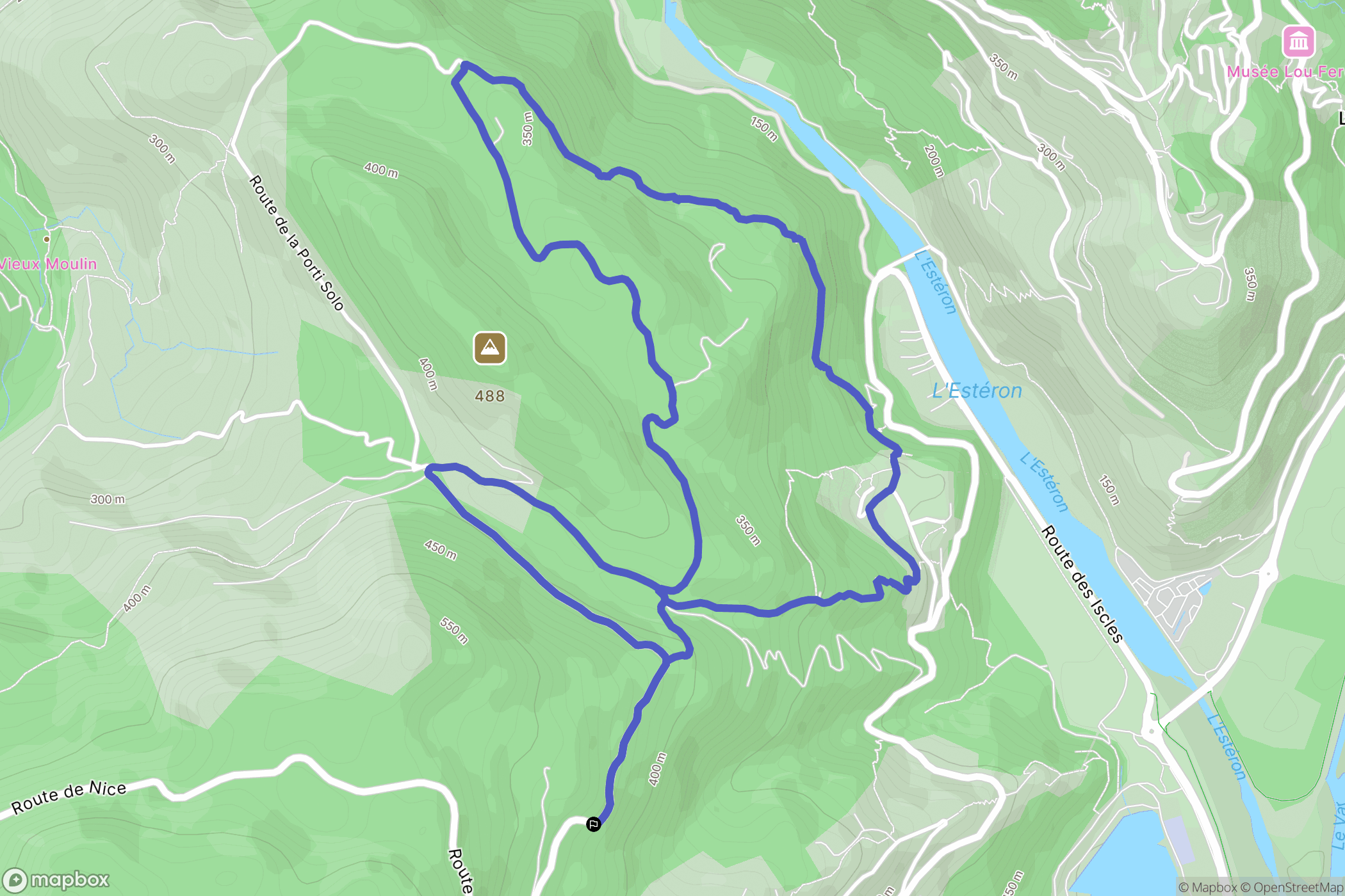 Le Broc : carte du parcours de randonnée - France