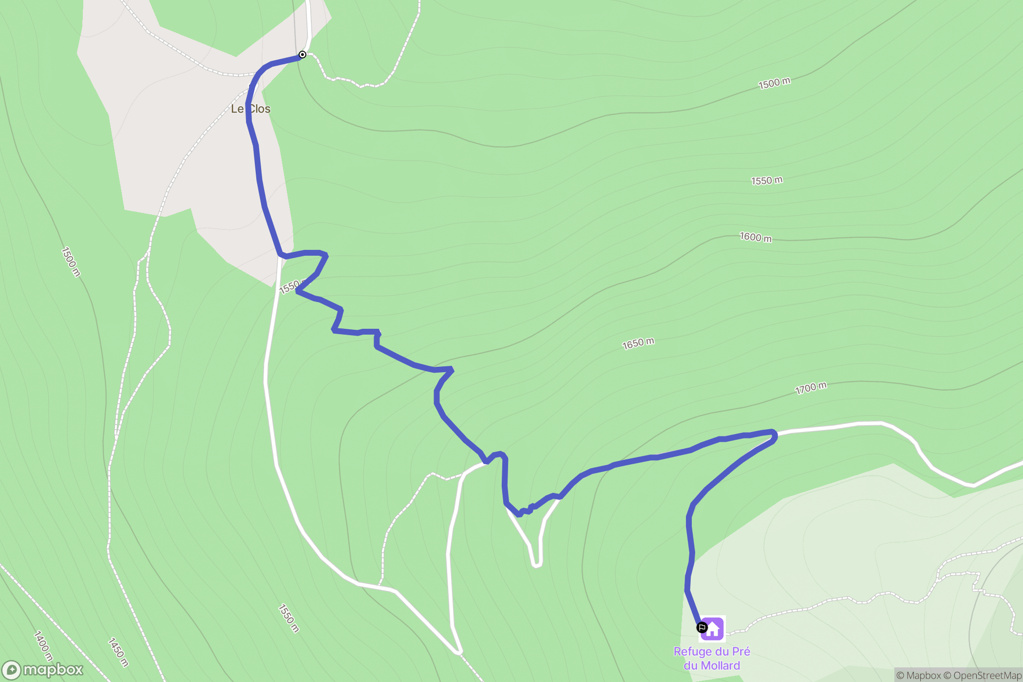 Saint-Mury-Monteymond : carte du parcours de randonnée - France