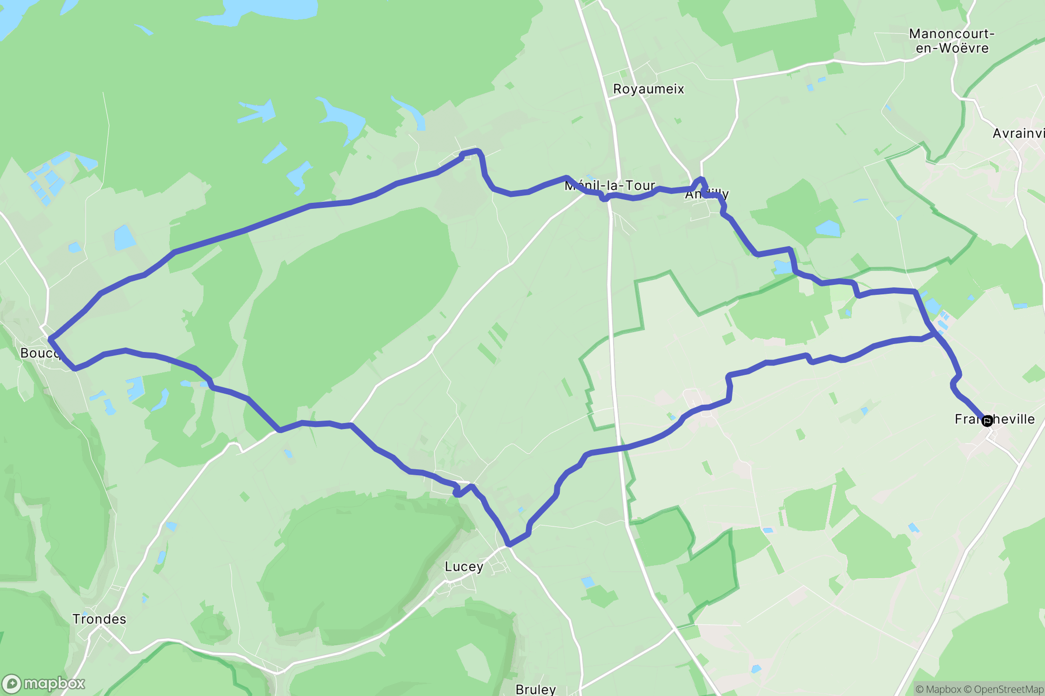 Francheville : carte du parcours de randonnée - France